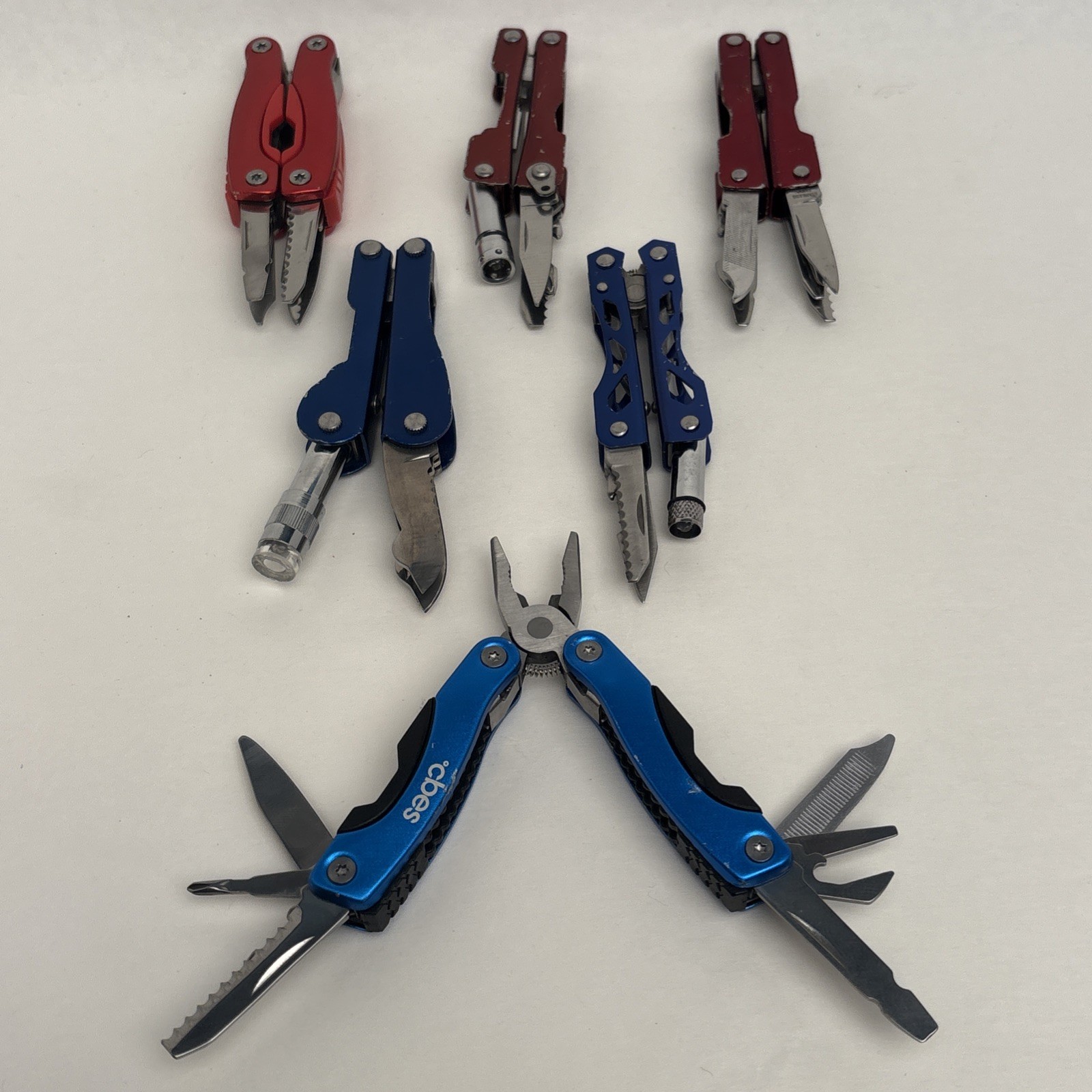 Multi Tool Lot of 6 various brands & sizes with advertising Red Blue Hike Fish