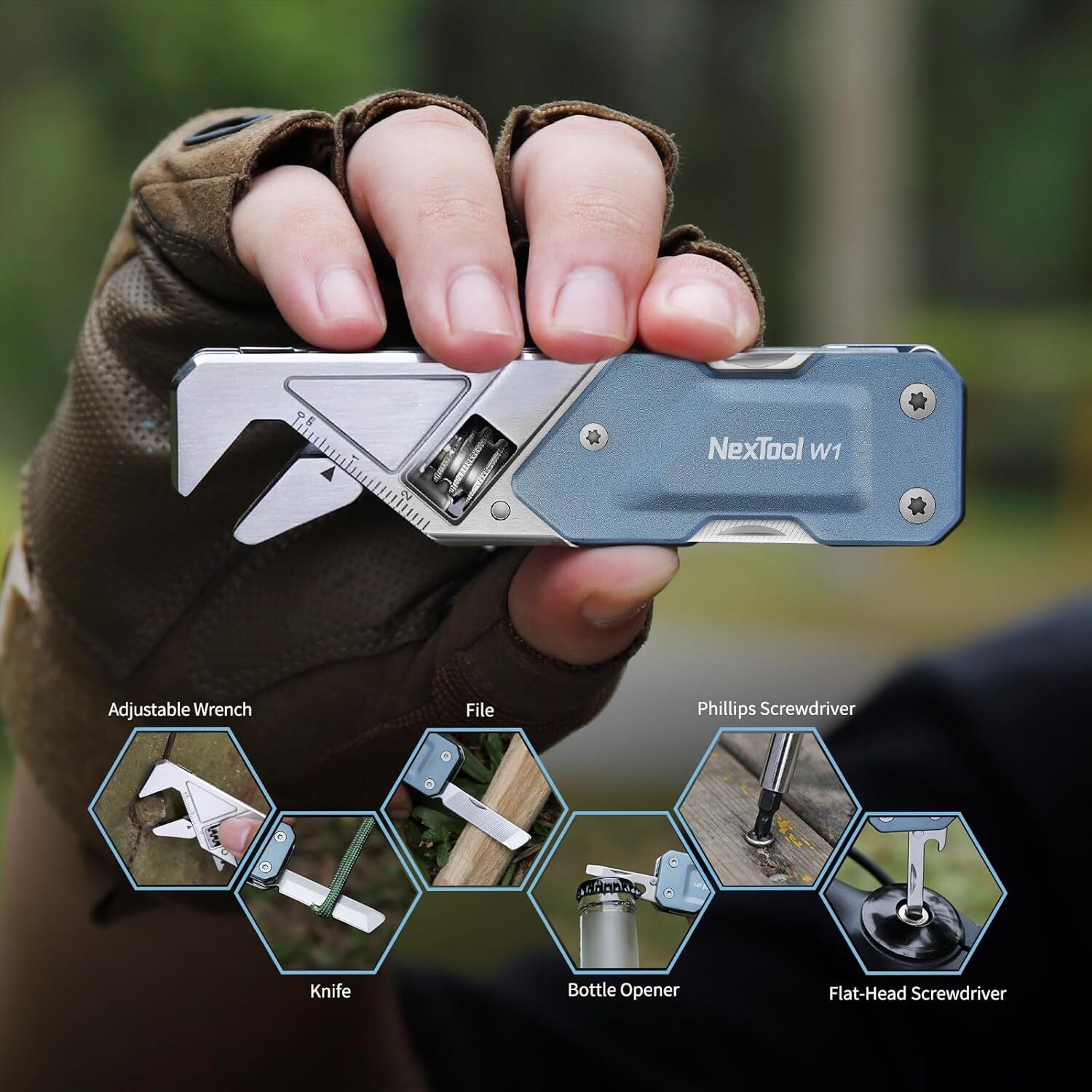 NexTool EDC Multi Tool, 6 in 1 Wrench Multitool with Knife, Flat/Phillips Scr…