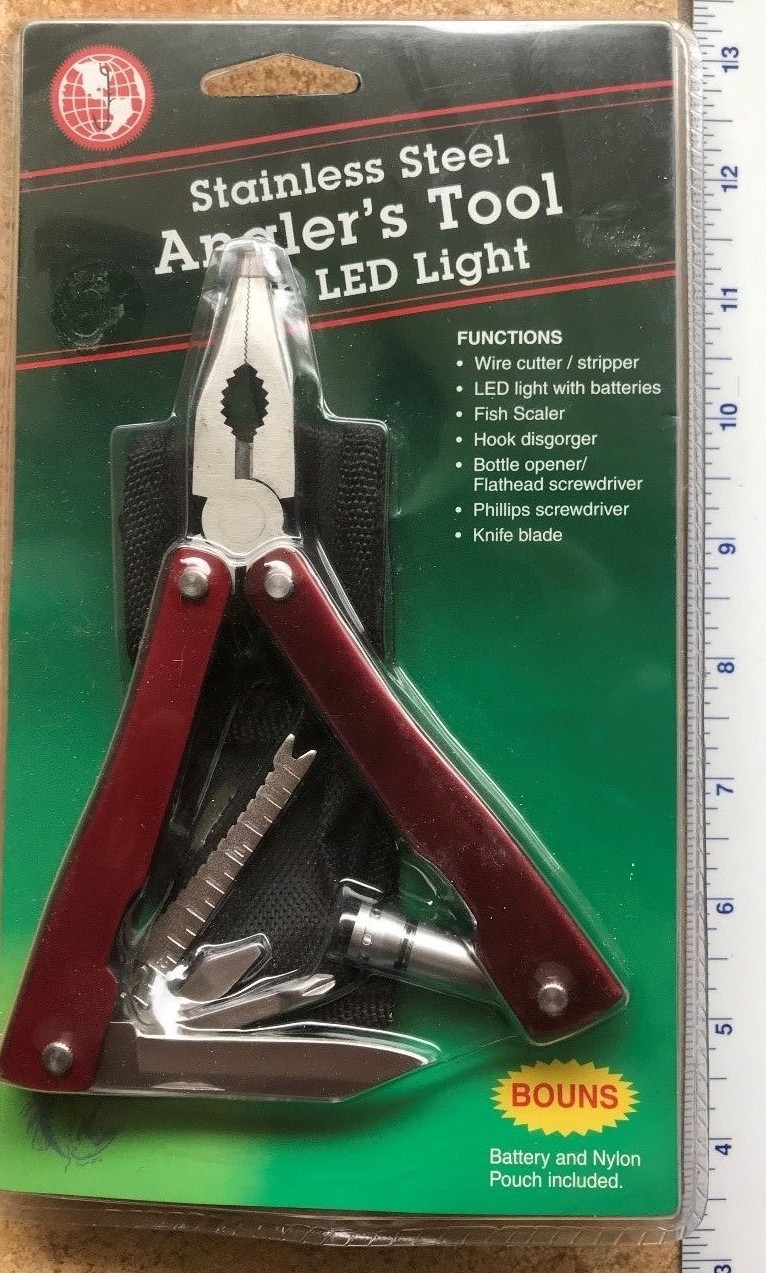 Stainless Steel Angler’s Tool Kit with LED Light