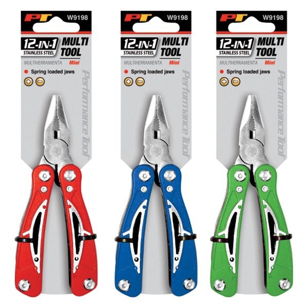 12-in-1 Anodized Aluminum Mini Multi Pliers Set w Merchandising Box