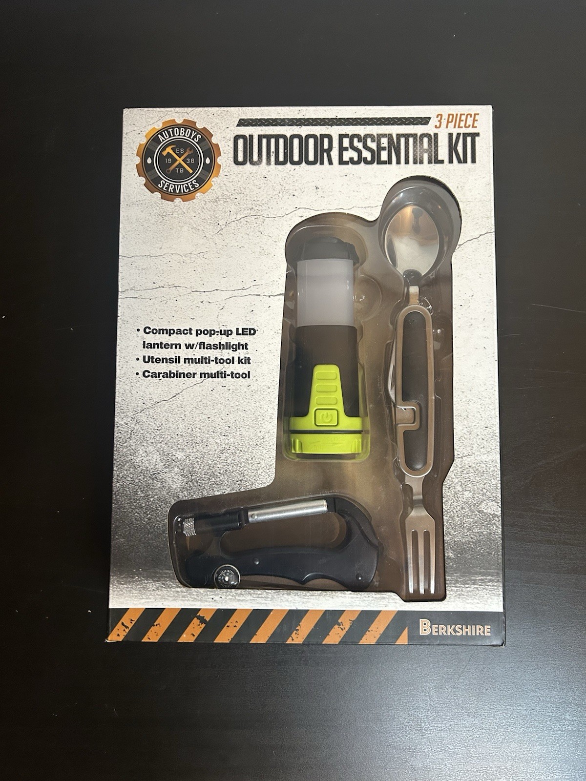 Berkshire Autoboys Services 3 Piece Essential Kit Multi Tool Flashlight Utensil