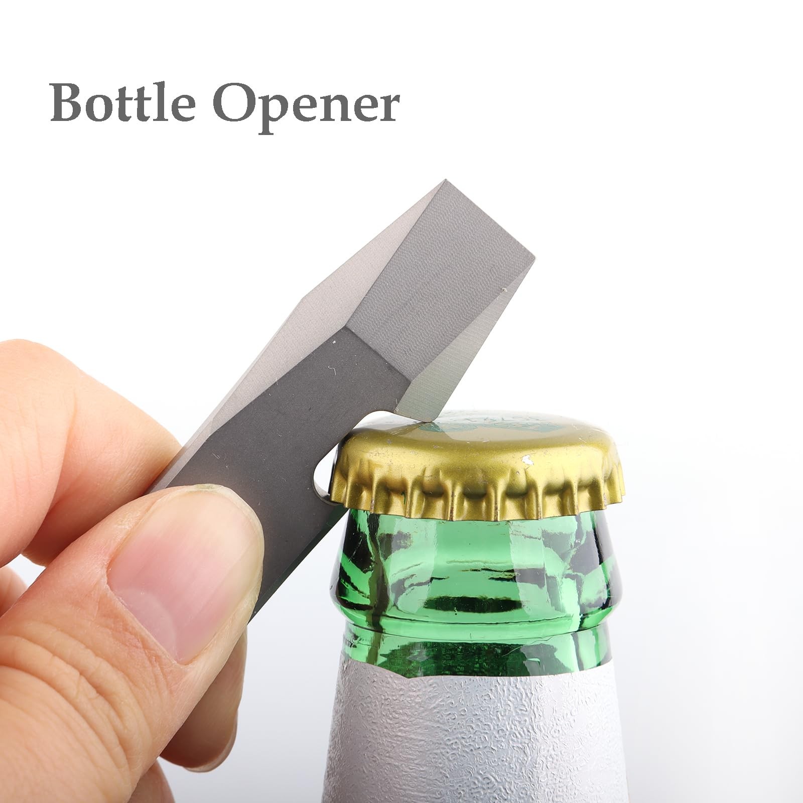 Titanium Pry Bar Bottle Opener Multi Tool 3.9″ Crowbar Wrench Lanyard Hole Mu…