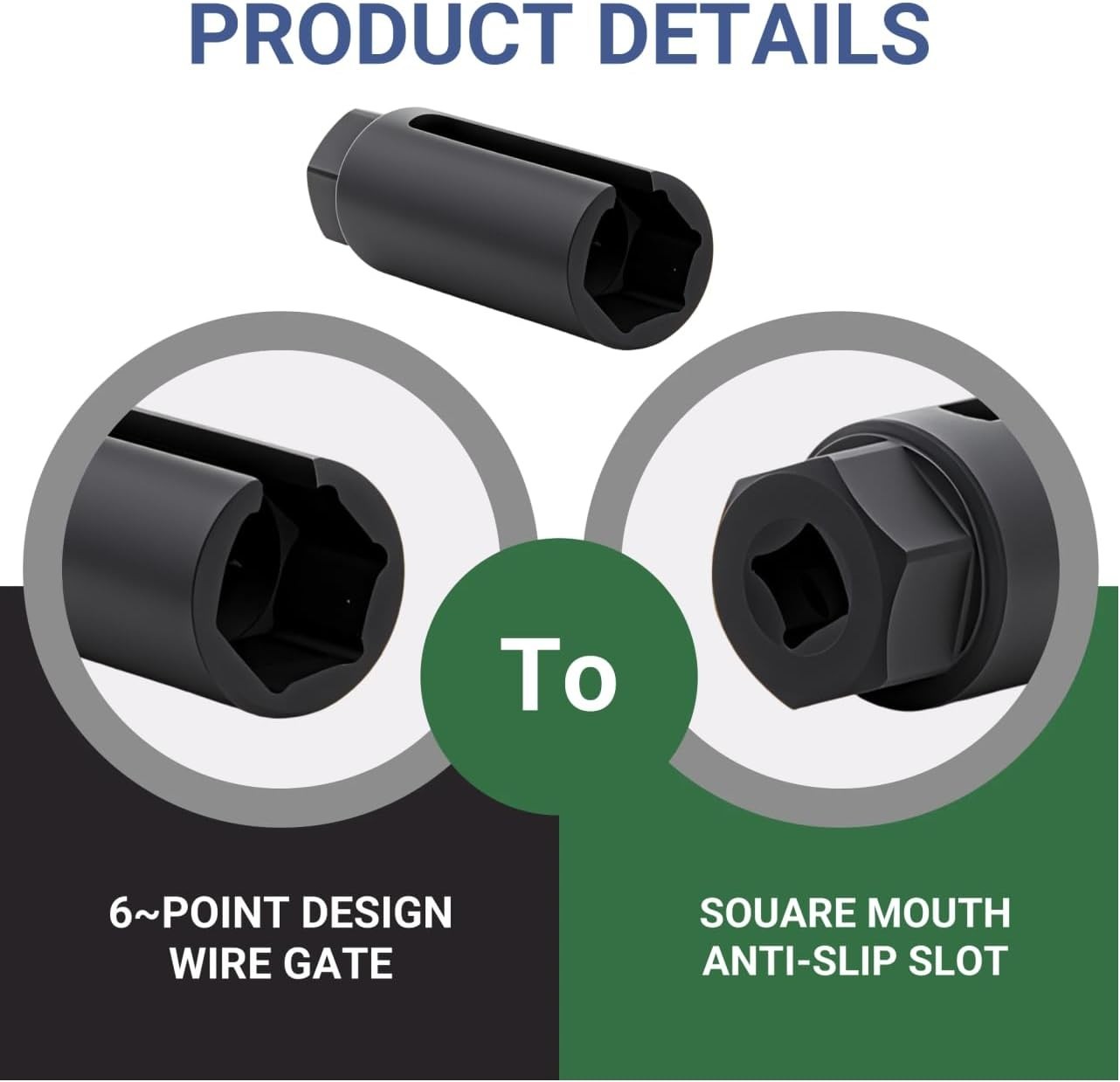 Oxygen Sensor Socket with Side Wire Cutout 3/8” Inch Drive x 7/8” 22mm fits A…