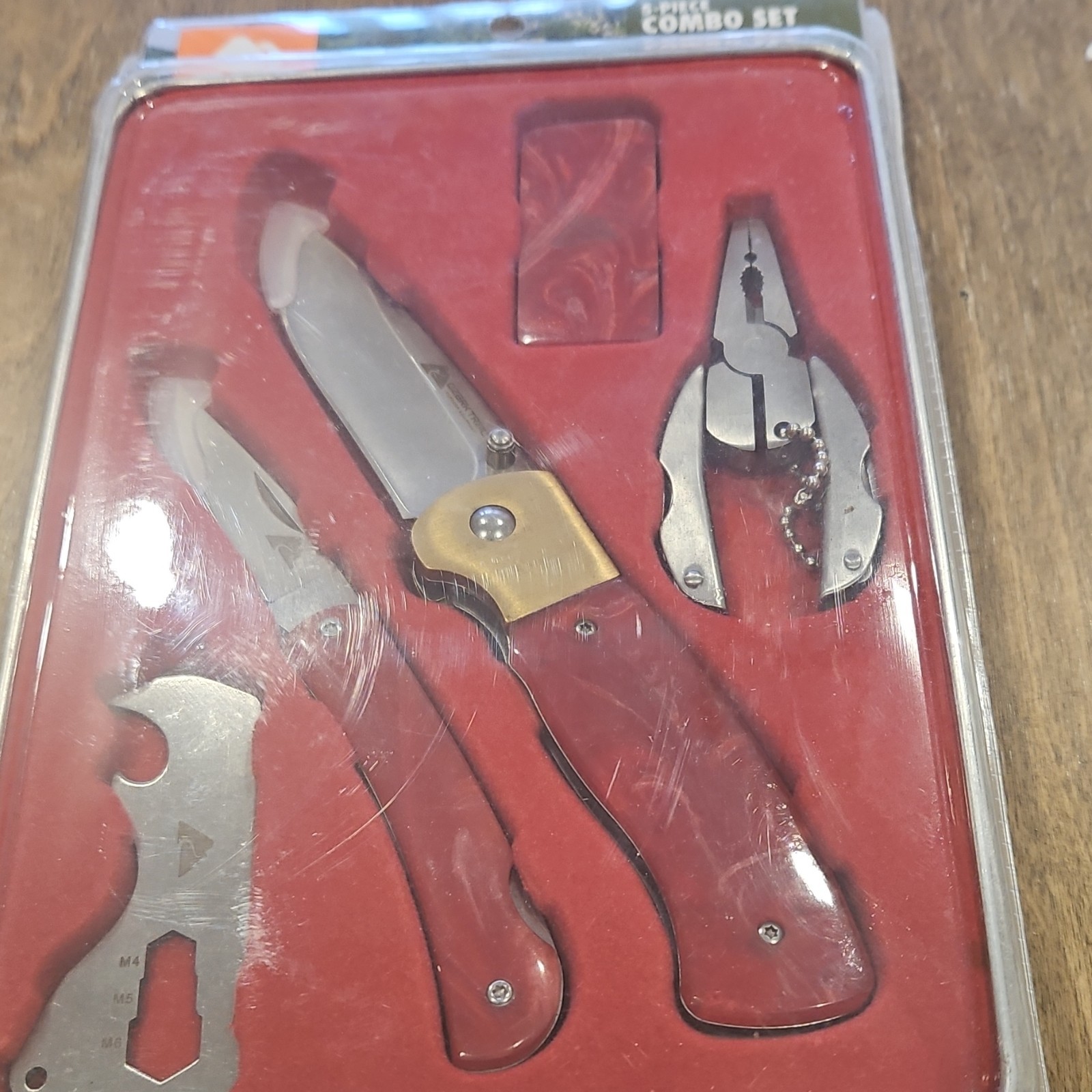 Ozark Trail 5-Piece Multi-Tool Set Knife Plier Stainless Steel Marble Handle