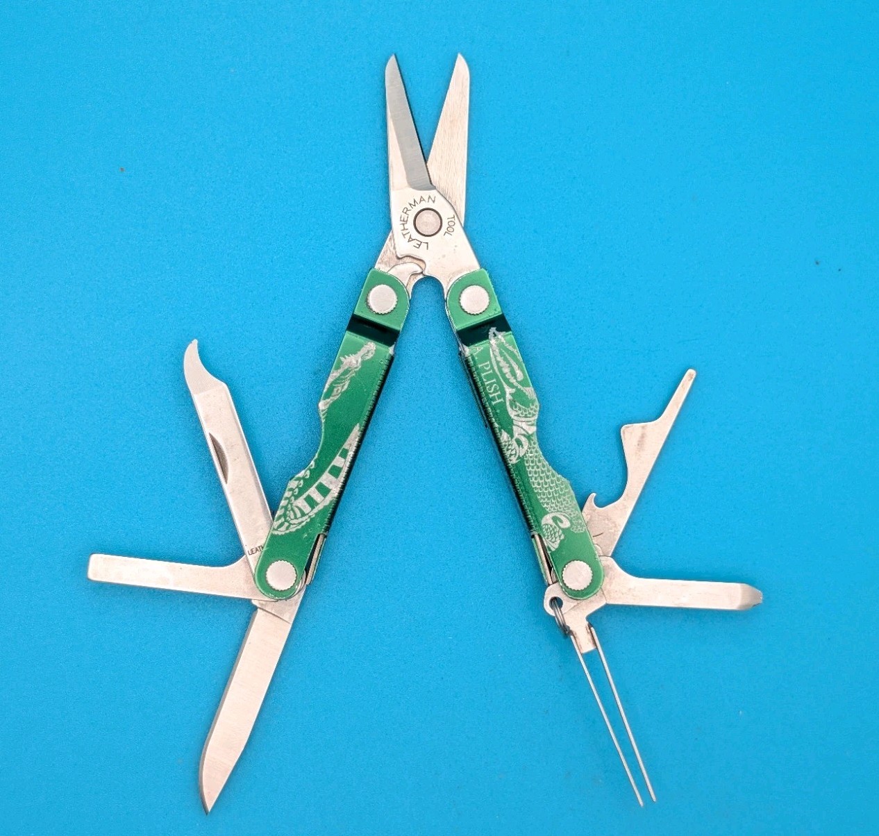 Custom Leatherman Micra Multi-Tool, Knife, Scissors, Key Ring! *A. PLISH*