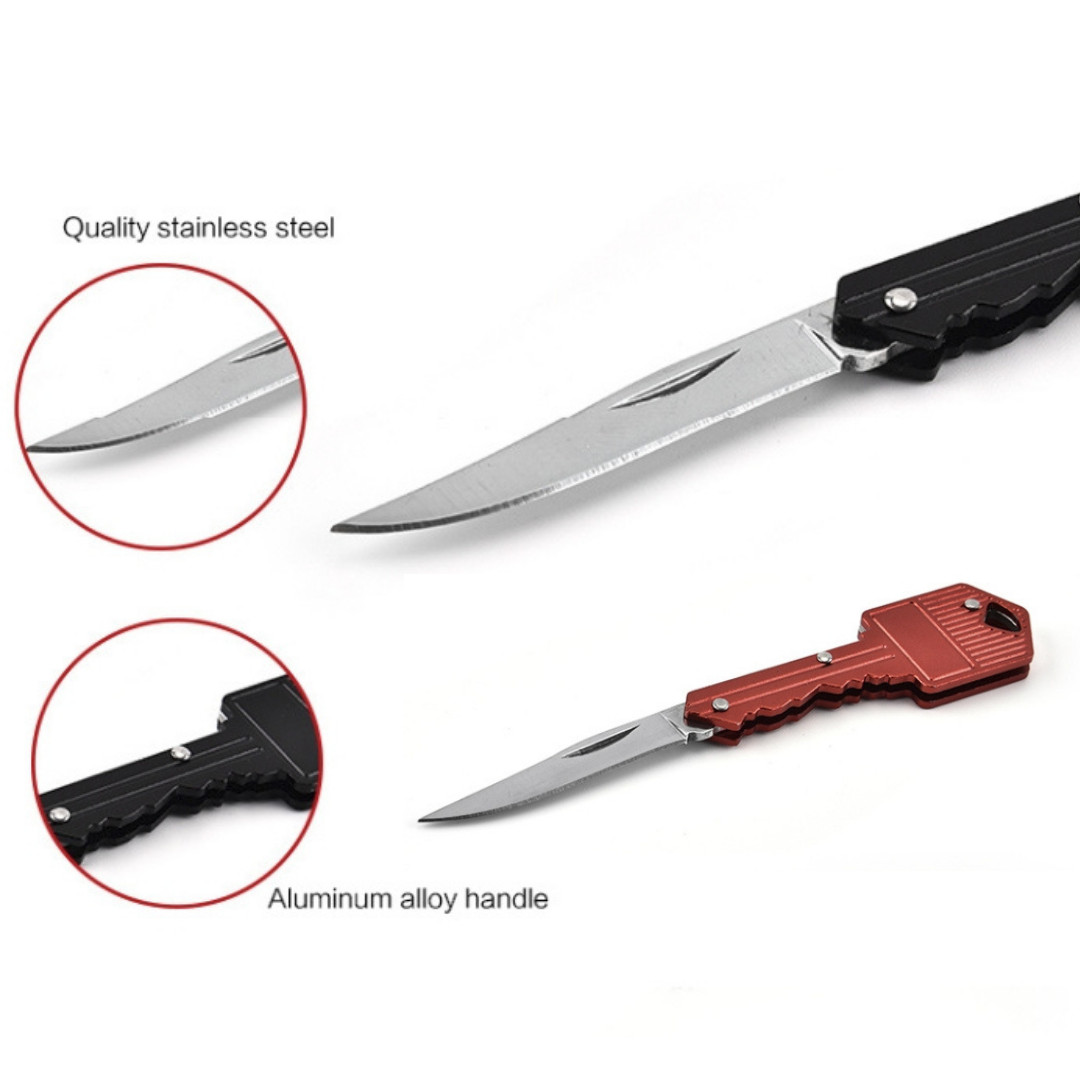 Portable Pocket Folding Key Shape Mini Key Chain Knife Camping Outdoor