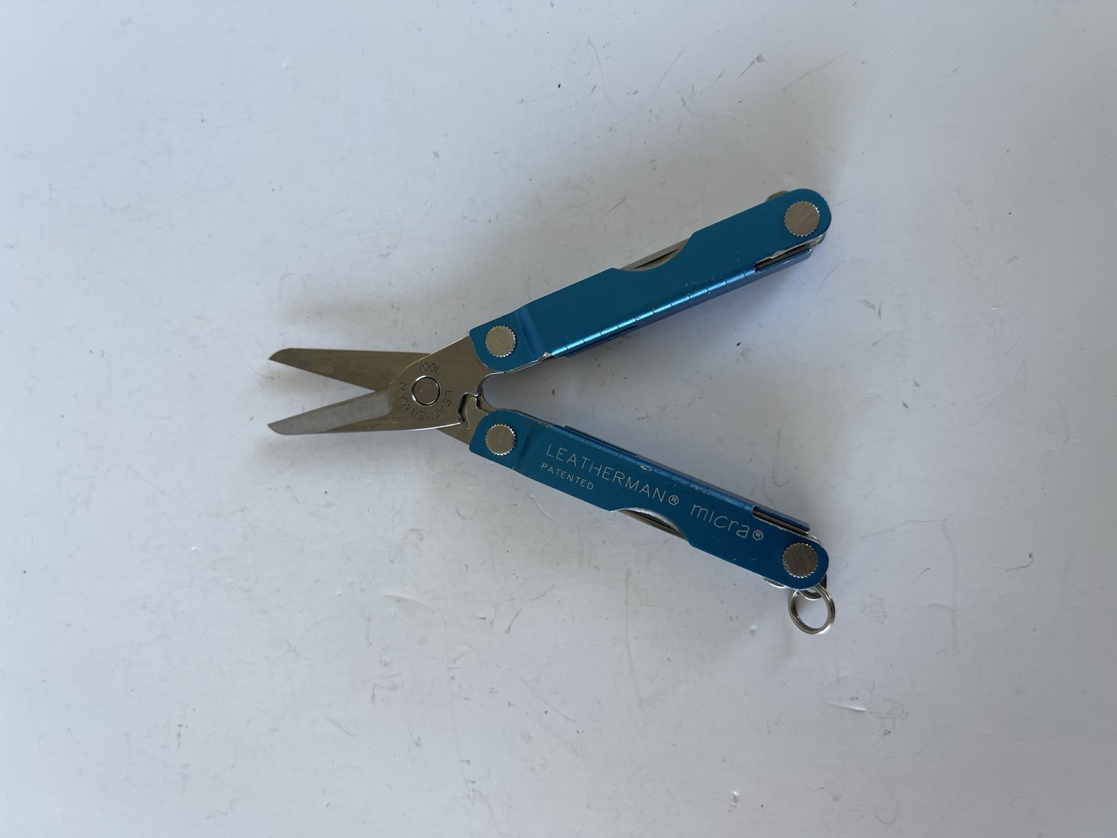 Leatherman Micra Multi Tool Stainless Navy Blue ,Scissors, Plain Edge, Fast Ship