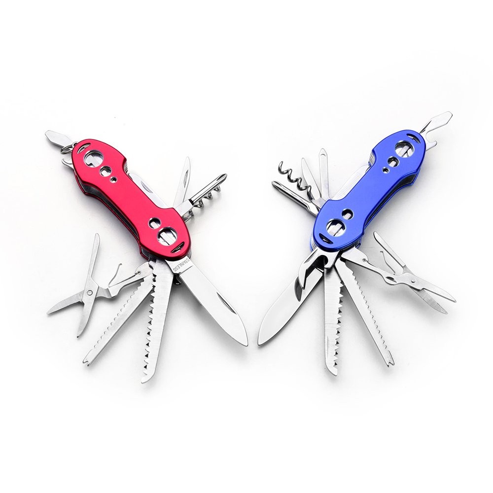 2 PCS Pack Stainless Steel Swiss Style Army Pocket Knife Multitools 12-in-1 M…