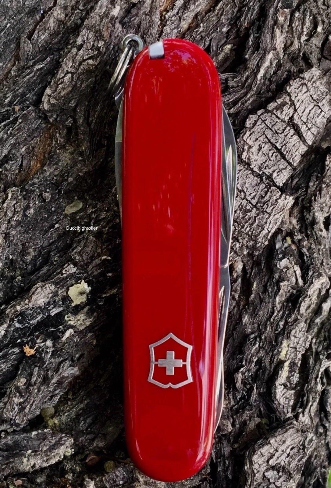 Swiss Army Knife With Leather Pouch, Red Climber, Victorinox 1.3703-X8, NIB