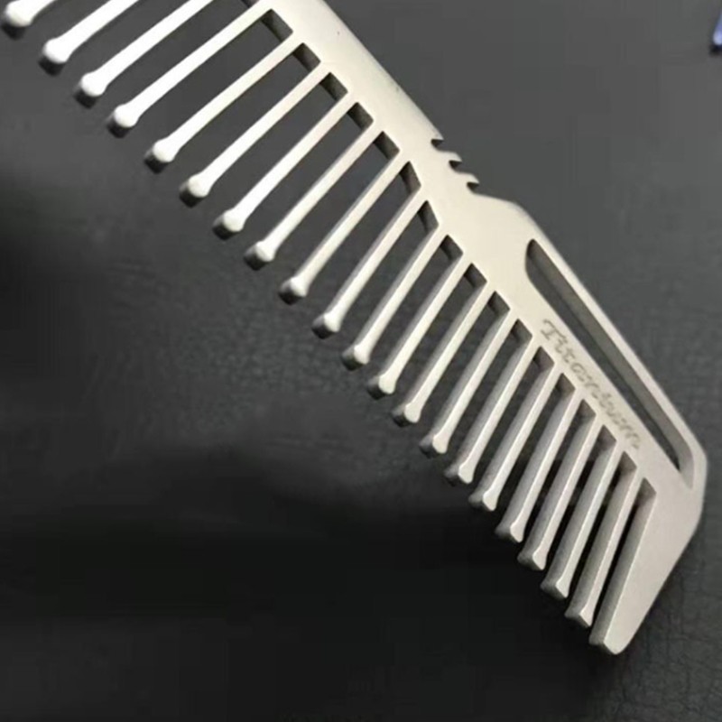 Portable for Titanium Alloy Comb Super Light Hair Brush Outdoor Pocket Gadge