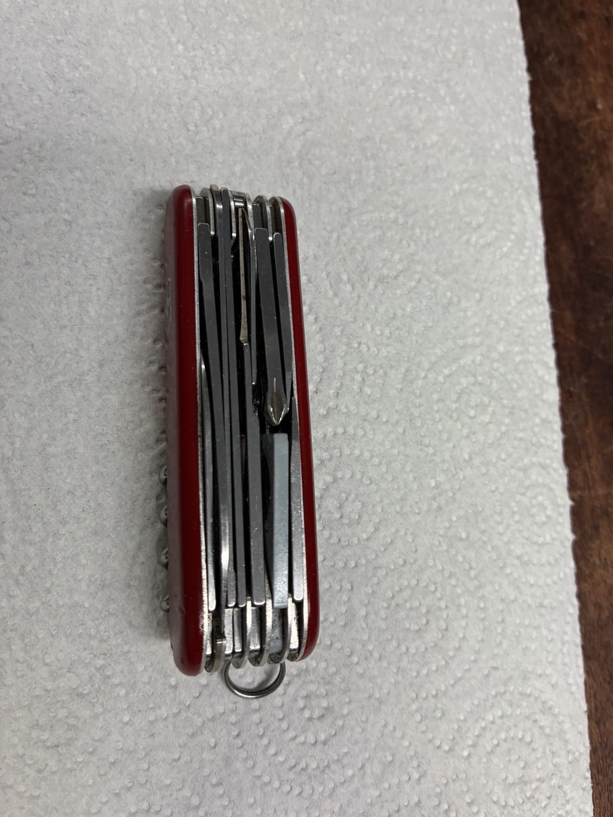 Victorinox Red Swiss Army Multi-Tool Knife Corkscrew Nail File Lanyard Ring