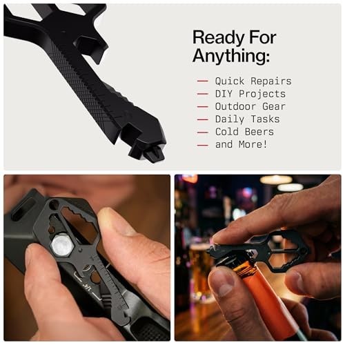 18-in-1 Multifunction Key Shaped Multi-Tool Pocket Keychain, EDC Gear, 3 Pack