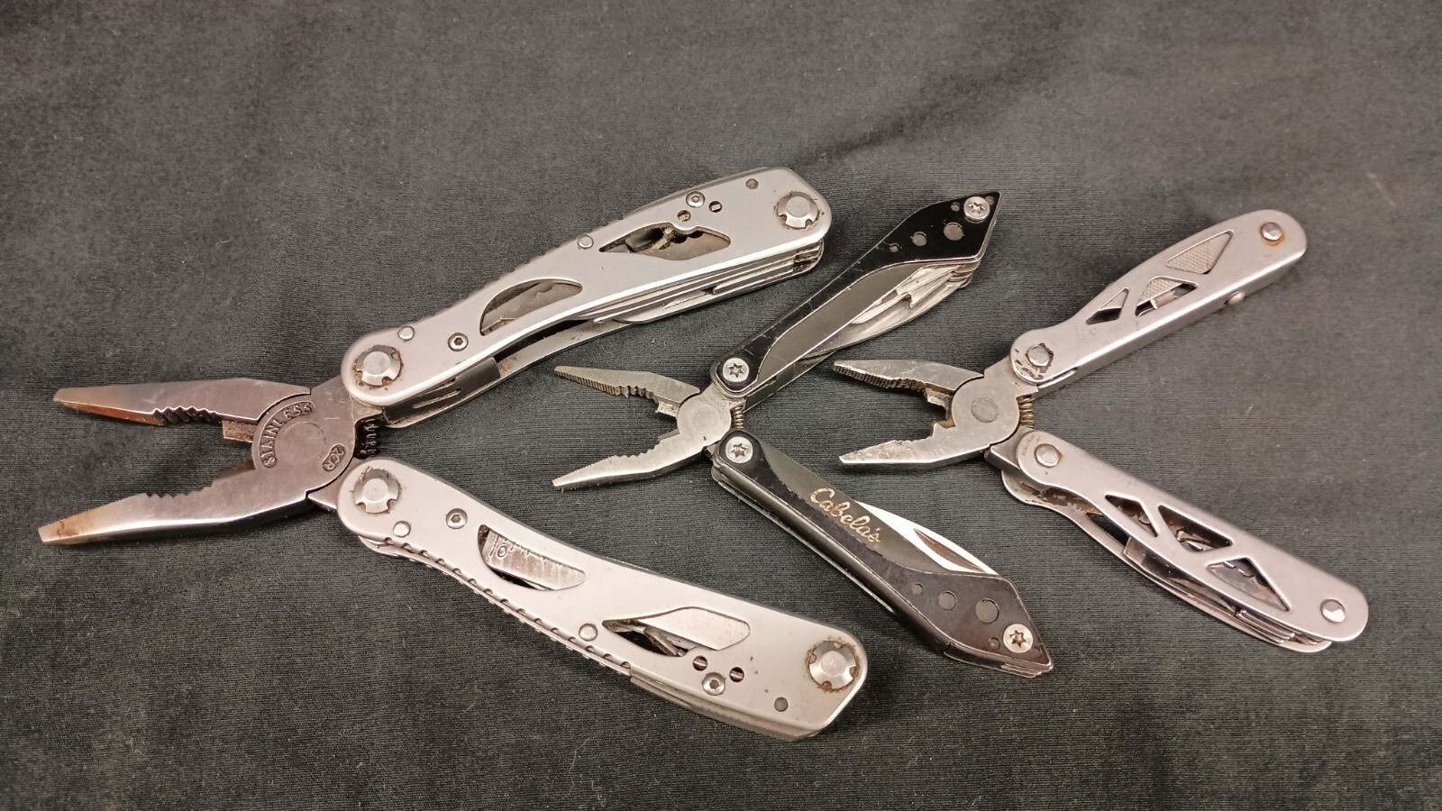 Lot Of 3 Pairs Of Multi Tools Multipliers 2 Mini 1 Fullsize Cabela’s China