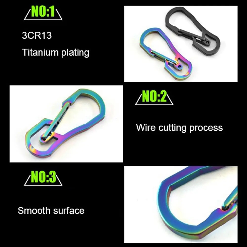 1pc Titanium Plating Carabiner Camping Clip Outdoor Tool Key Ring Clip Keychain