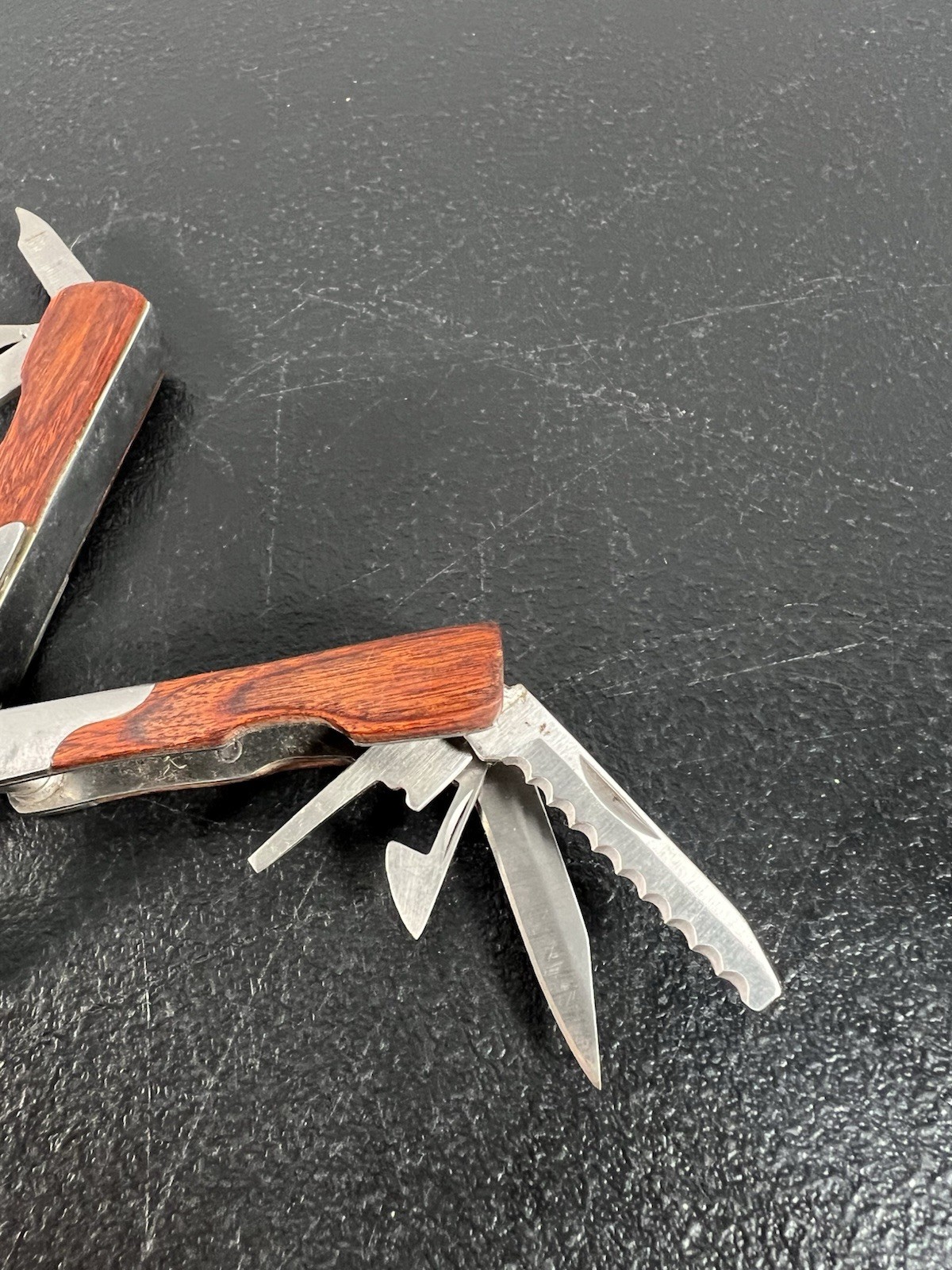 Sheffield Mini Multi-Tool with Wood Handles Pliers and Knife Set