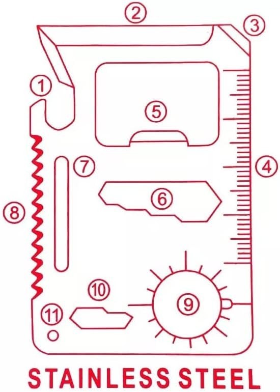 Ultimate 11-in-1 Survival Tool: Pocket-Sized Multi-Tool for Outdoor Adventures