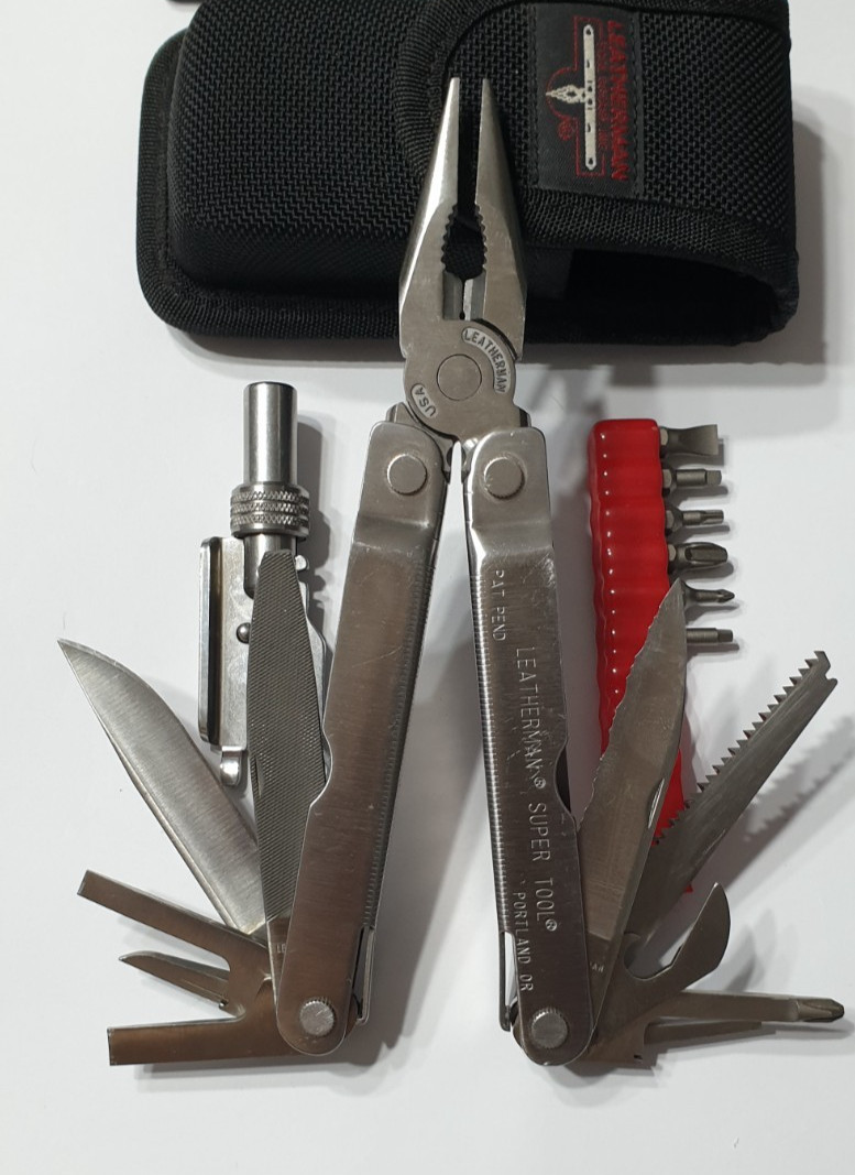 🔥🔥 Leatherman Super Tool Gen 1 OG + Bits + Adapter Hard Nylon Case Rare Set