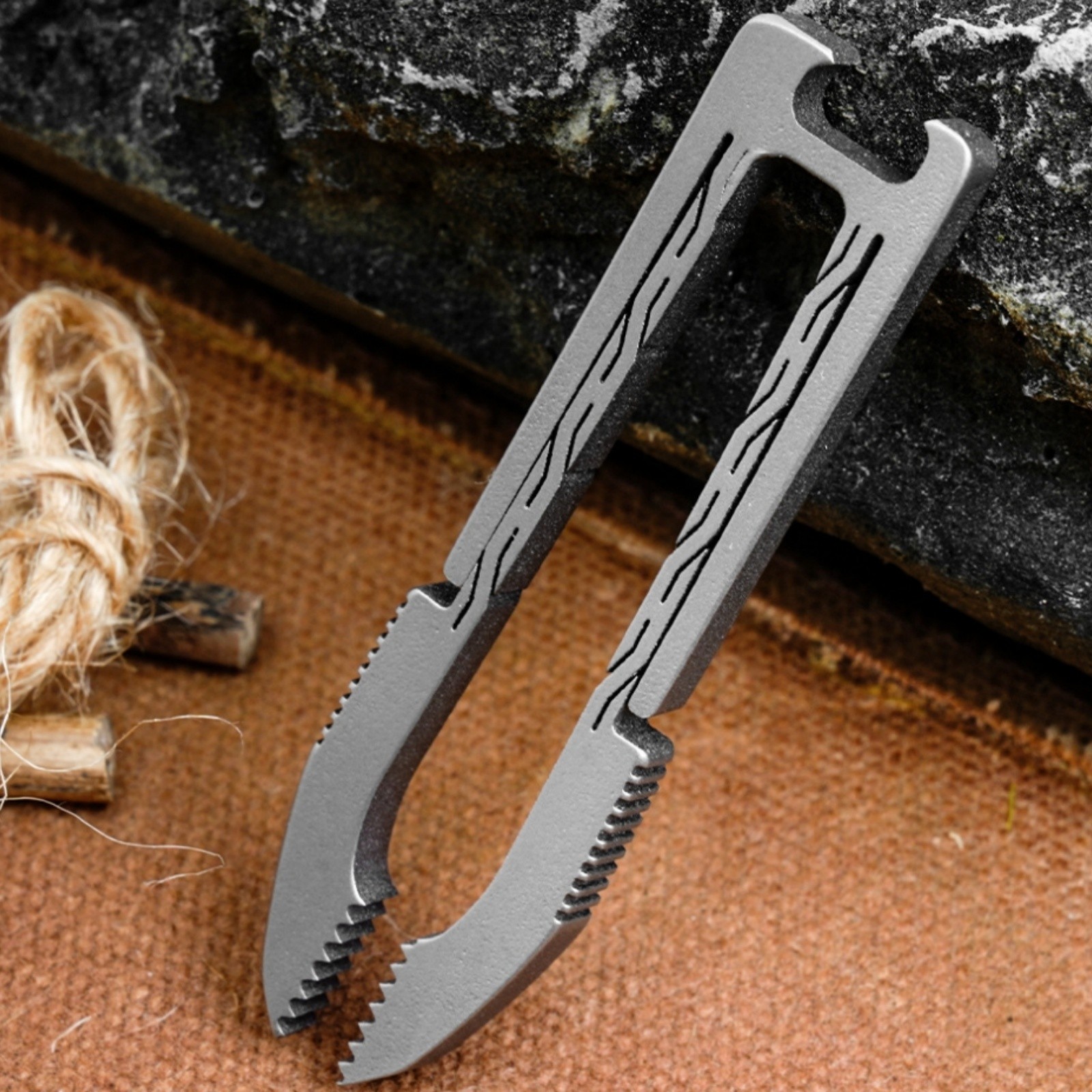 Titanium Alloy EDC Snap Tweezers Flat Head Clip Keychain Outdoor Pocket Tool