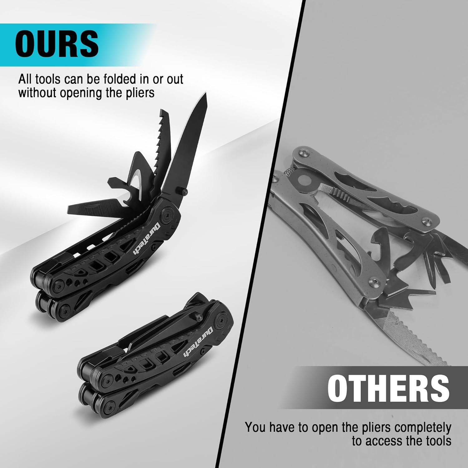 DURATECH 11-in-1 Multitool Plier Knife Stainless Steel Multi Tool Screwdriver US