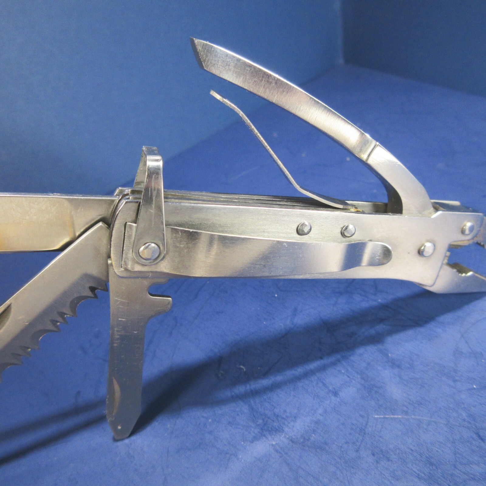 Multi-Tool All Stainless-Steel w/Pocket Clip & Nylon Belt Sheath EDC