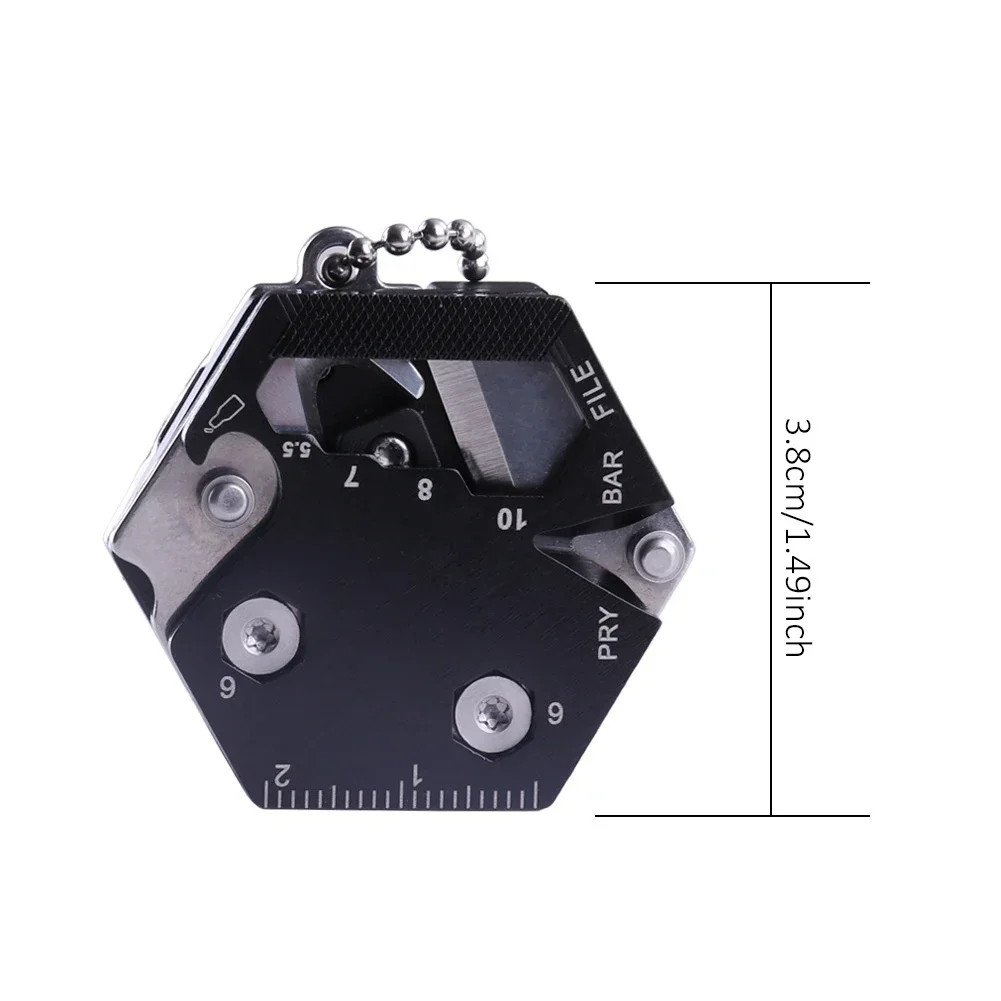 Multifunctional Keychain Screwdriver Hexagon Coin Folding Pocket Mini Tool