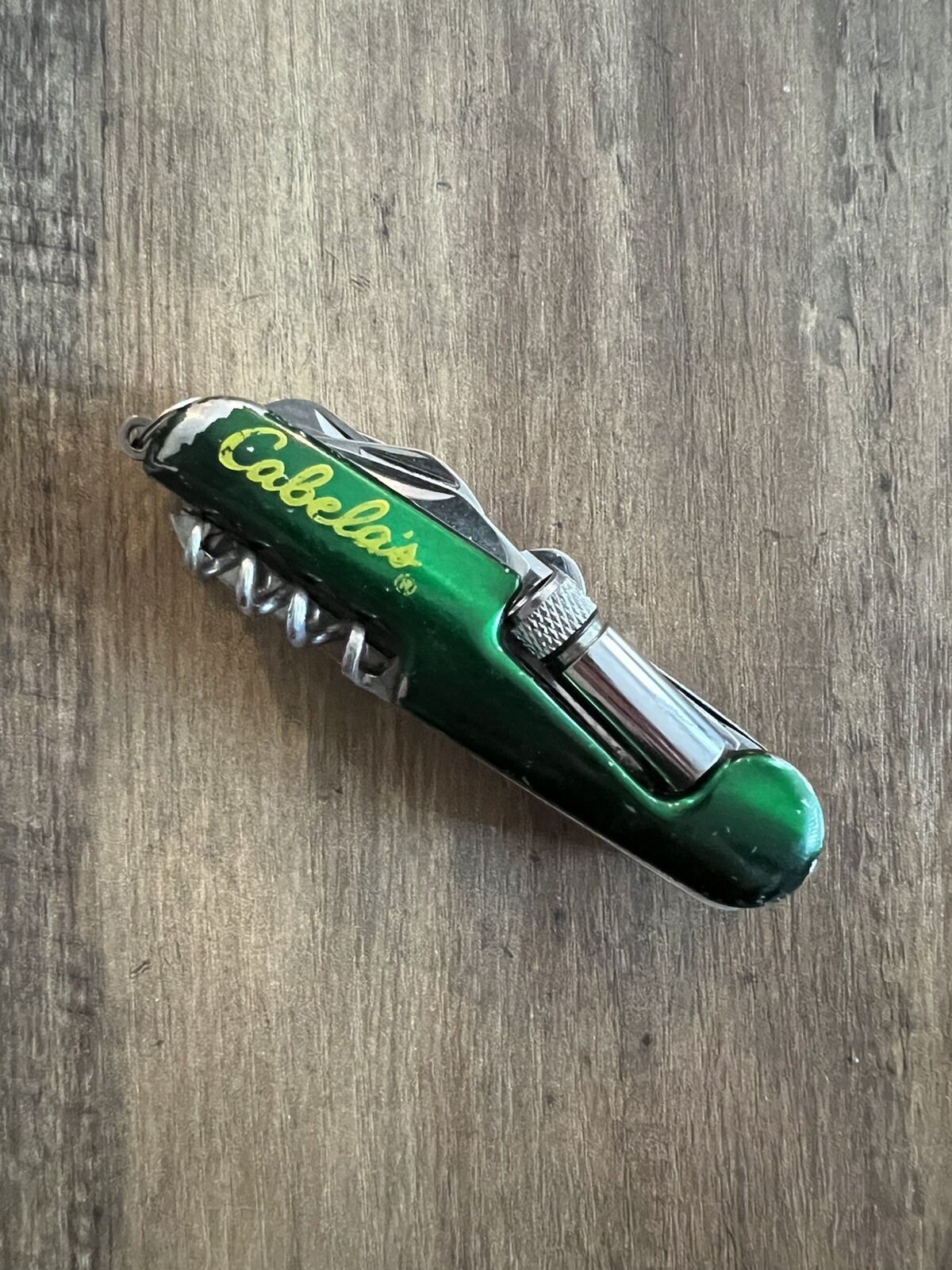 Cabela’s 11-in-1 Green Folding Pocket Multi-Tool w/ Flashlight | 3.5 in