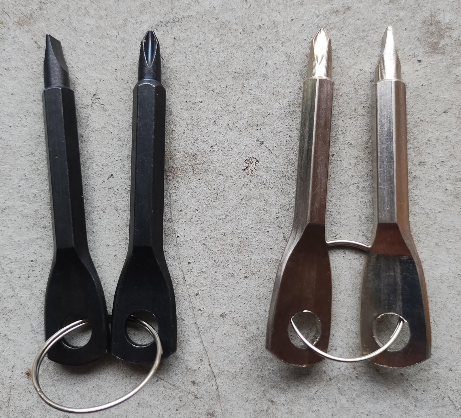 KEY SHAPED POCKET FLATHEAD & PHILLIPS SCREWDRIVER GADGETS MULTI TOOL 2 SETS LOT