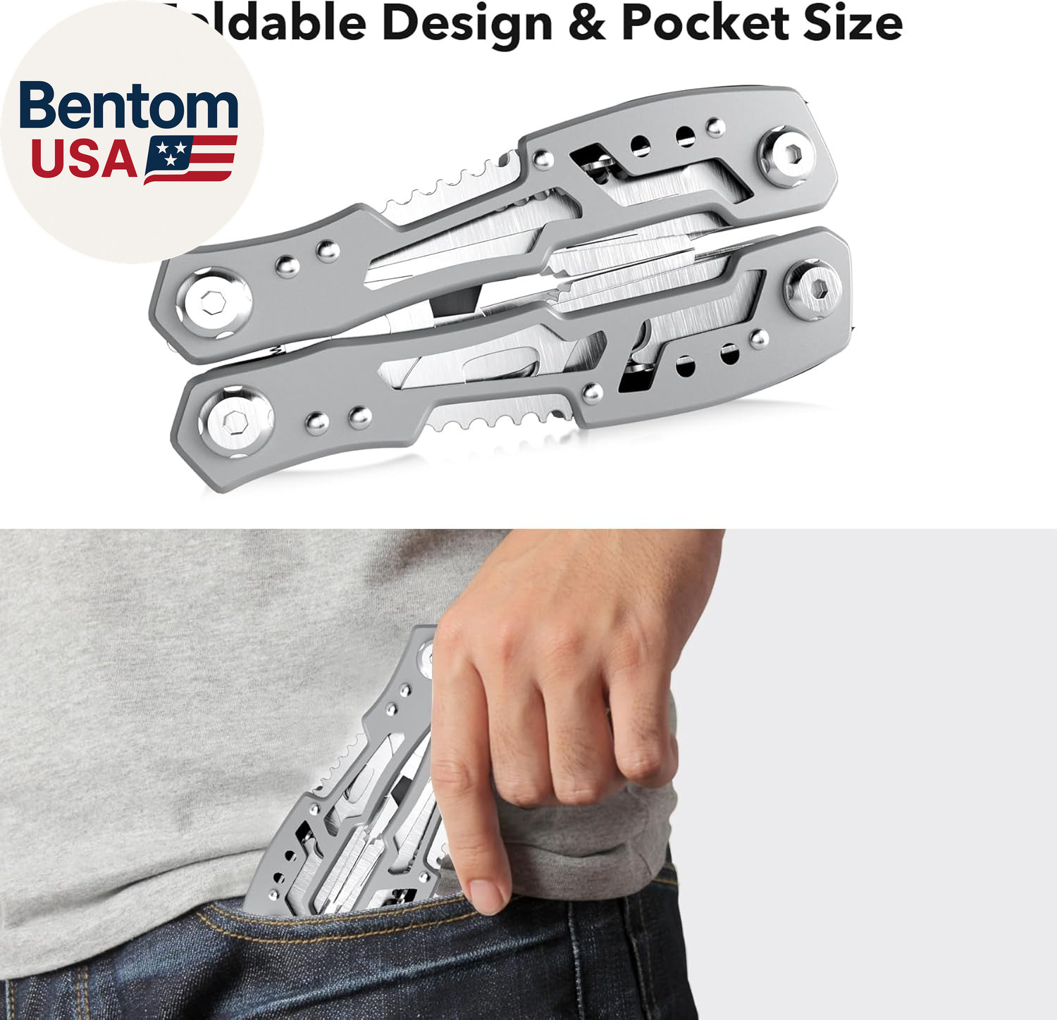 14-In-1 Multitool Pliers，Premium Portable Multi Tool ，With Safety Locking Profes