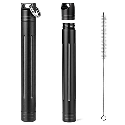 Portable Titanium Toothpick Holder Case – Waterproof Keychain Container for Camp