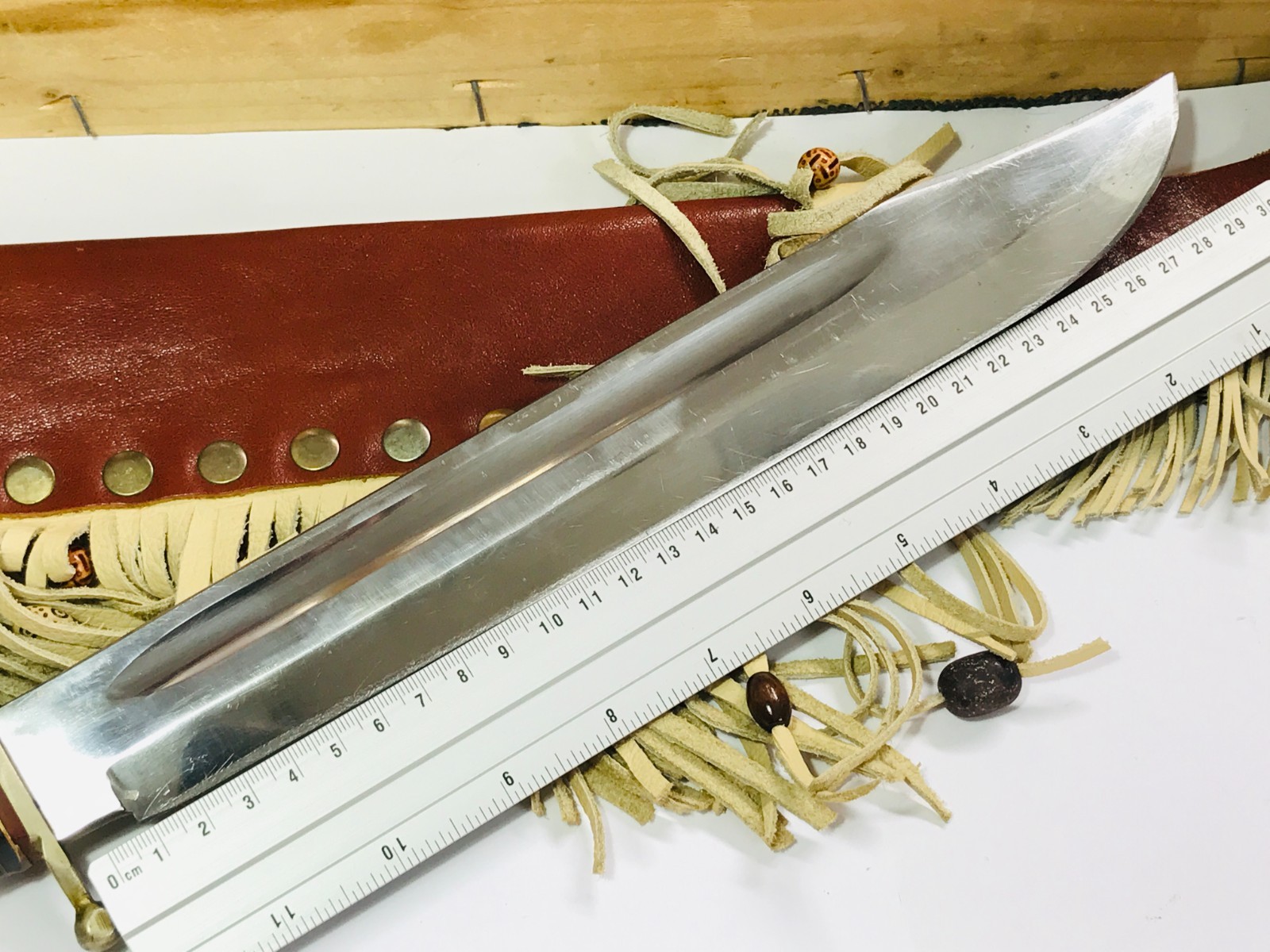 VINTAGE Rehwappen XXXL BOWIE KNIFE STAG HORNE SOLINGEN GERMANY USED