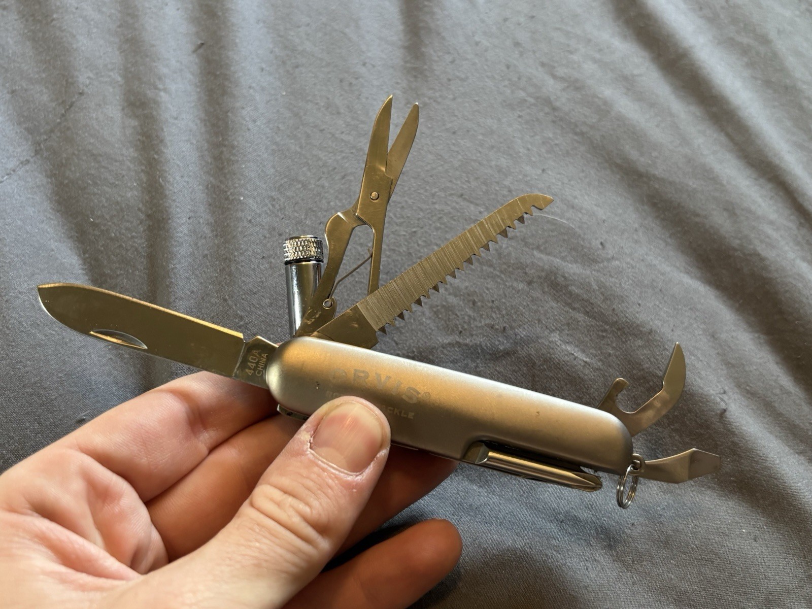 Orvis Rod And Tackle Multi Tool Pocket Knife Fishing Blade Saw Bottle Opener