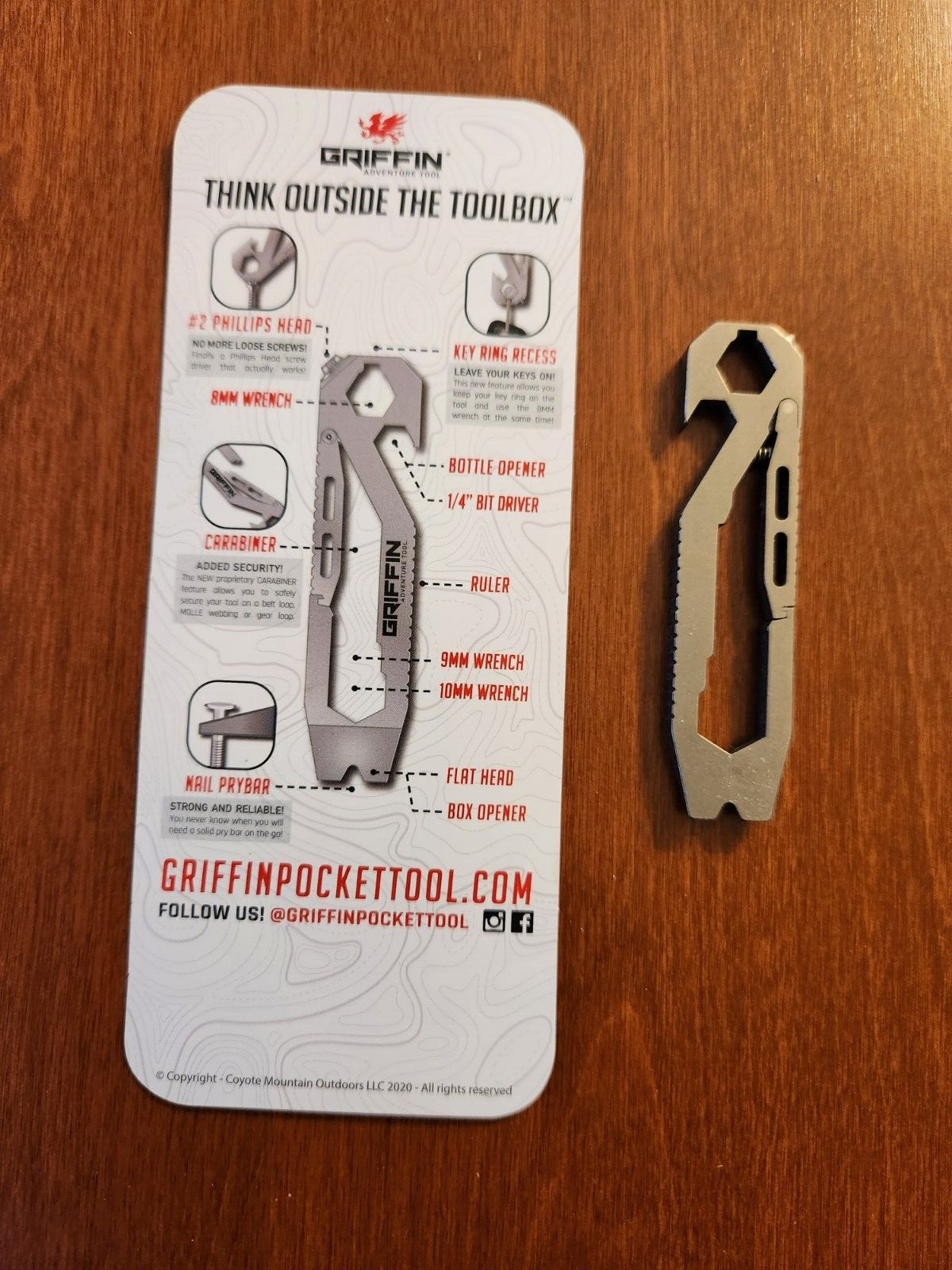 Original Griffin Adventure Titanium Keychain Multitool