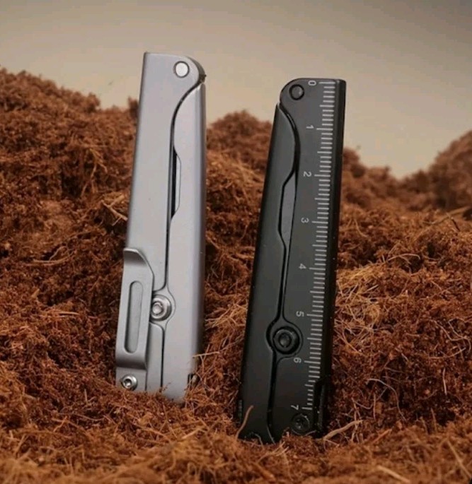 Compact Multi Tool Folding Stainless Steel BLACK Scissors For Bug Out Bags EDC