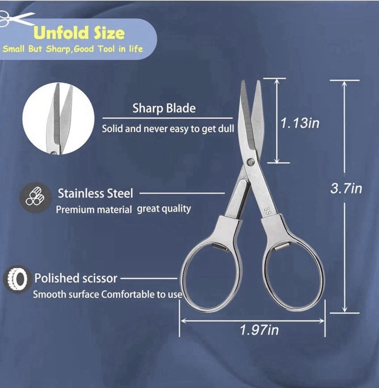 2PCS Portable Safe Folding Travel Mini Retractable Scissors Cutter Fishing