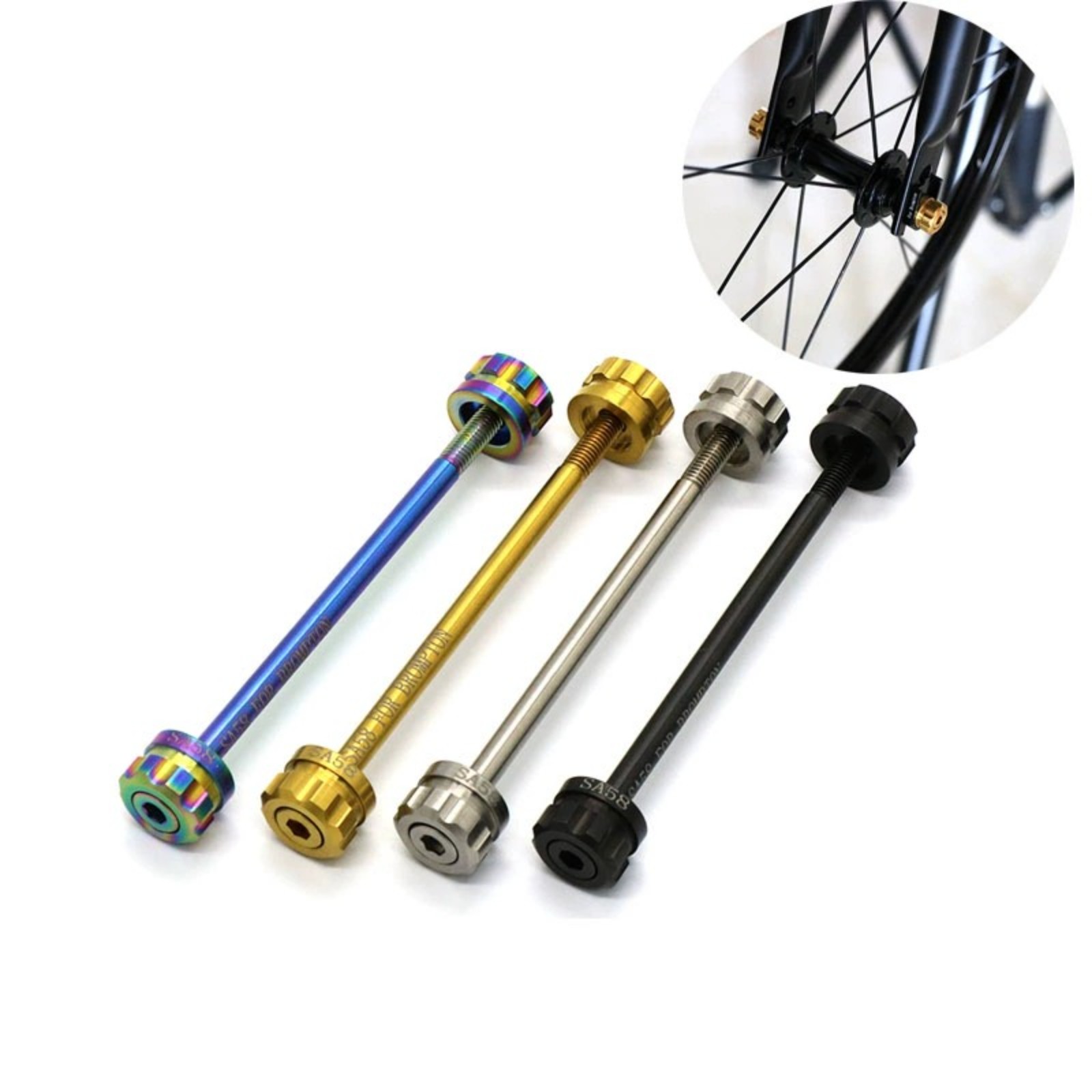 For Brompton Dahon Titanium Hex Key Folding Bike 100mm Front QR Skewer / Axle