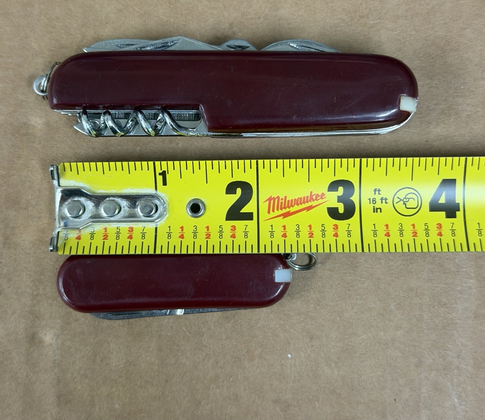 Multi-Tool Pocket Camp Knife Red, 11 in 1 Tool 3 1/2″ + 2 1/4” 3 in 1 Knife