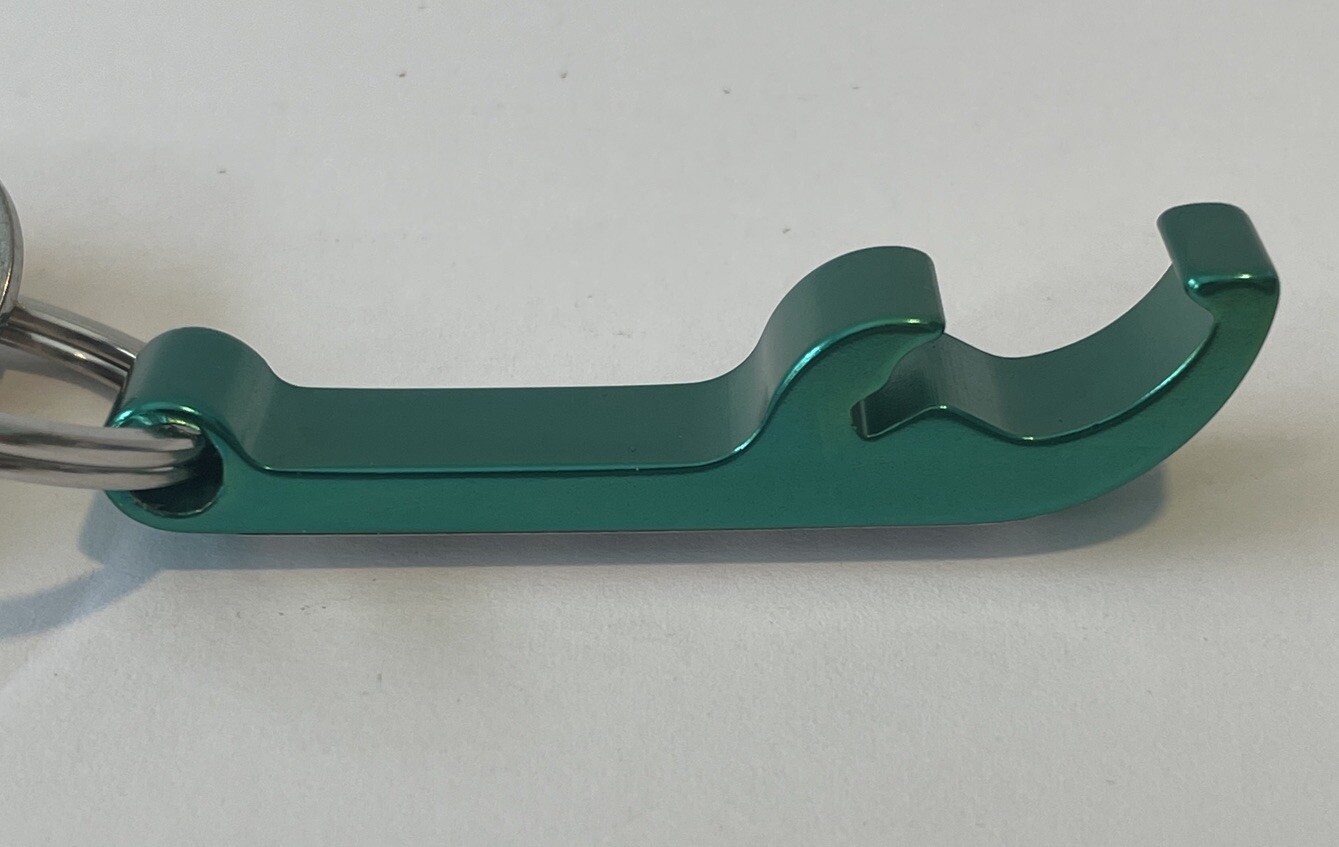 Bottle Opener Screwdriver Keychain Phillips Head Slotted Green Camping Fishing