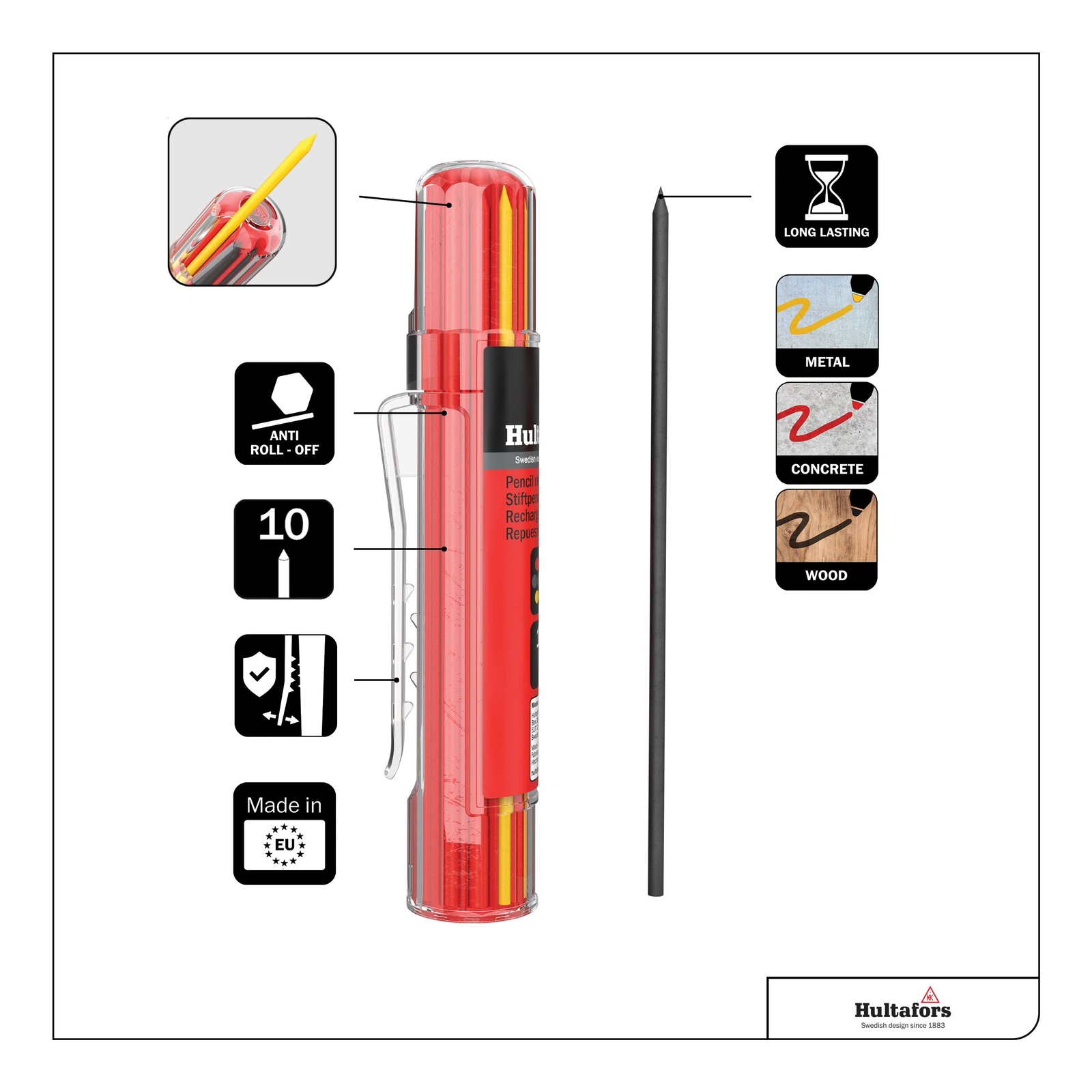 Tools 650120U Dry Marker Refills HRD GRY