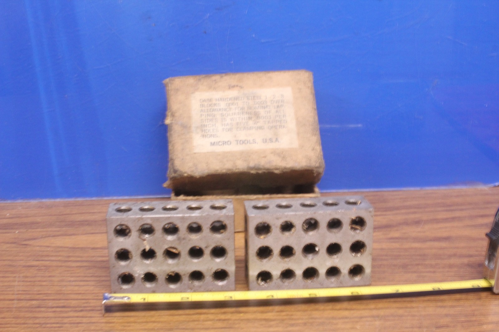Vintage Micro Tools Case Hardened Steel 1-2-3 Blocks 0001-0003