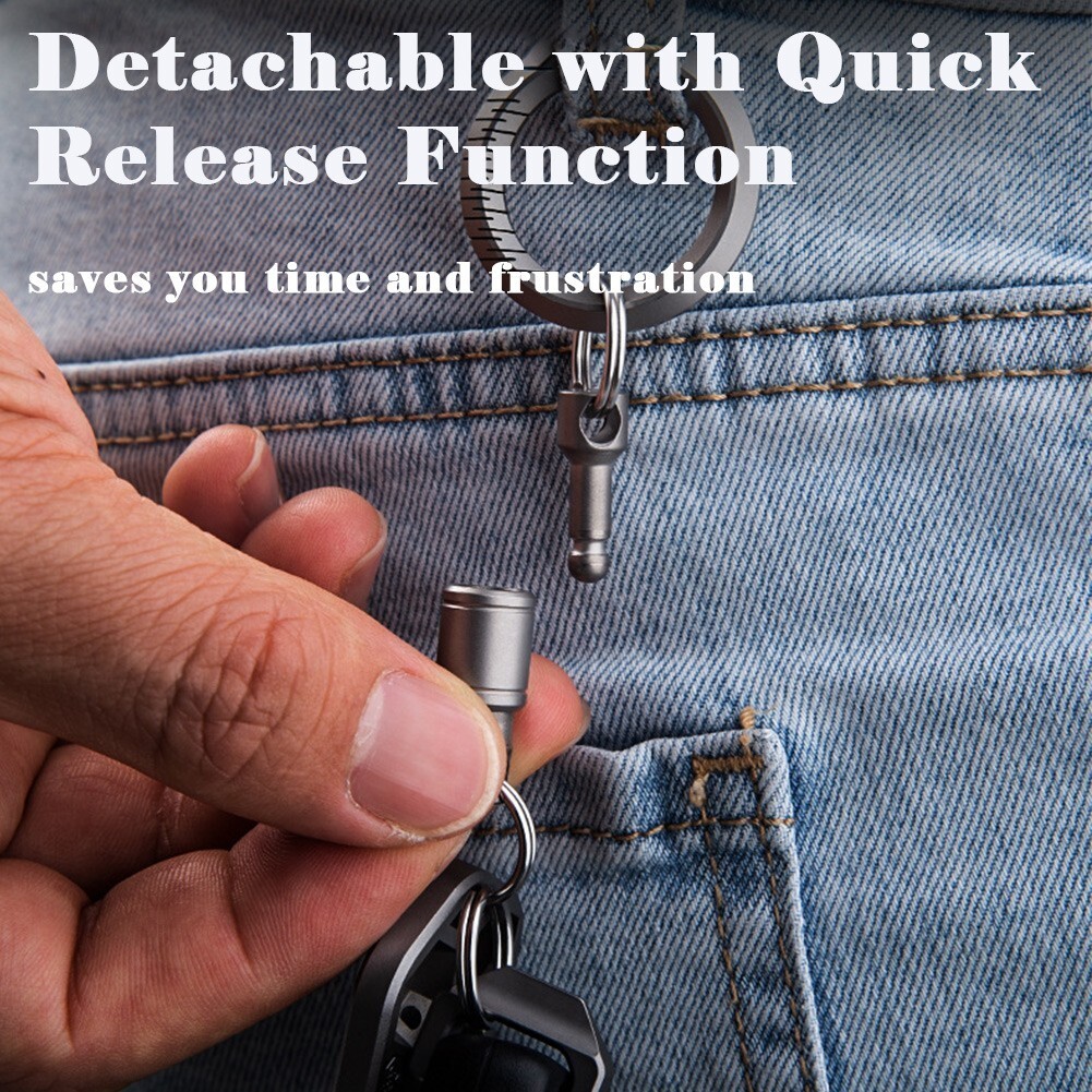 Titanium Alloy Keychain Detachable Car Key Holder 360° Swivel Quick-Release Tool