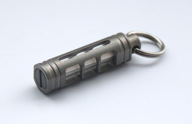 Titanium luminous Tube Pendants Paracord Beads Key Ring Necklace Pendants