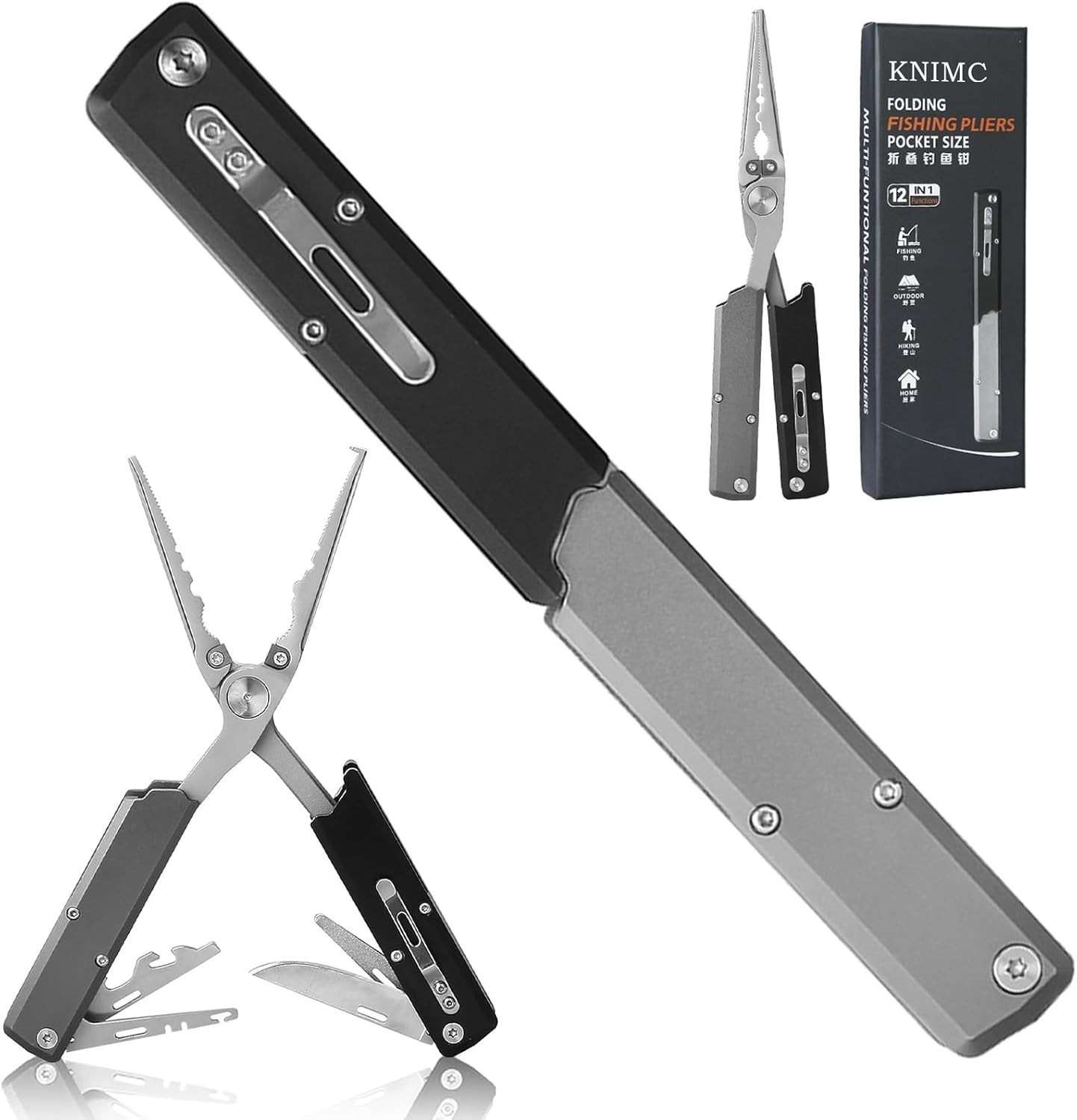12-in-1 Fishing Multitool Pliers – Foldable & Lightweight Design