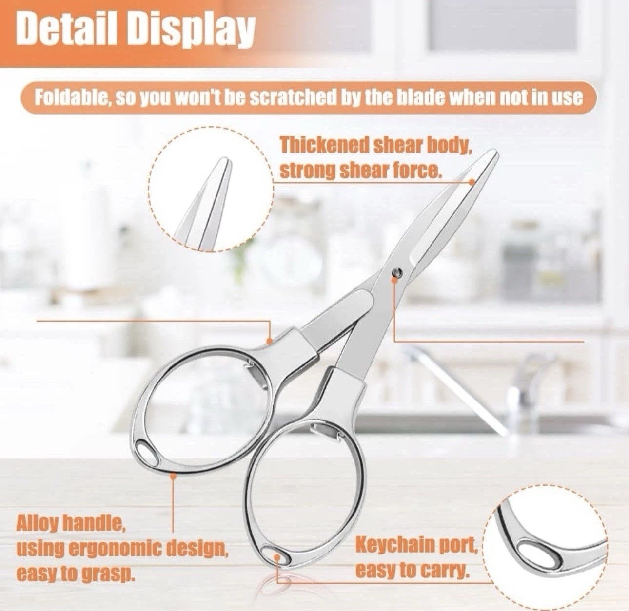 2PCS Portable Safe Folding Travel Mini Retractable Scissors Cutter Fishing