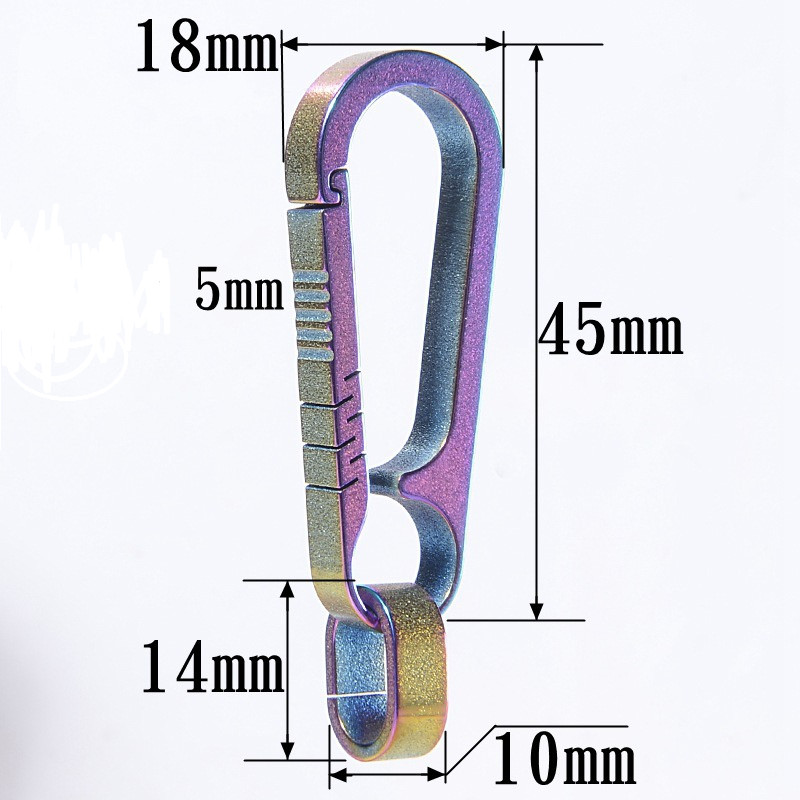 3PC EDC Titanium Alloy Keychain Carabiner Backpack Hanging Buckle Outdoor Tool