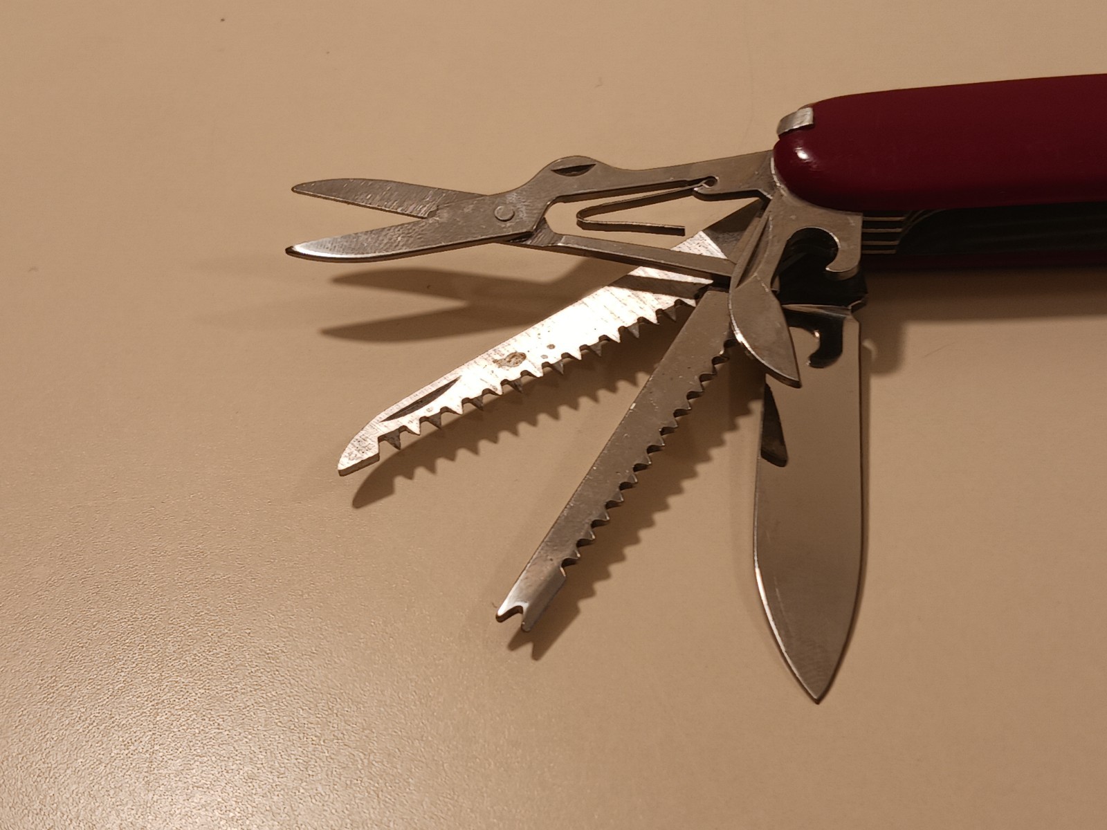 RK Logo Pocket Knife Multi-tool Stainless Steel Red Handle Camping Utility EDC