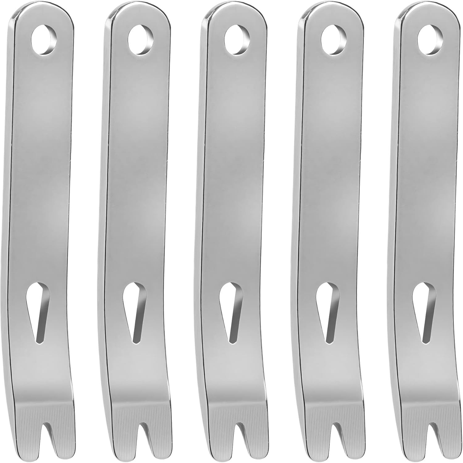 .RONRONS 5 Pack Mini Stainless Steel Pocket Pry Bar EDC Survival Tool Keychain