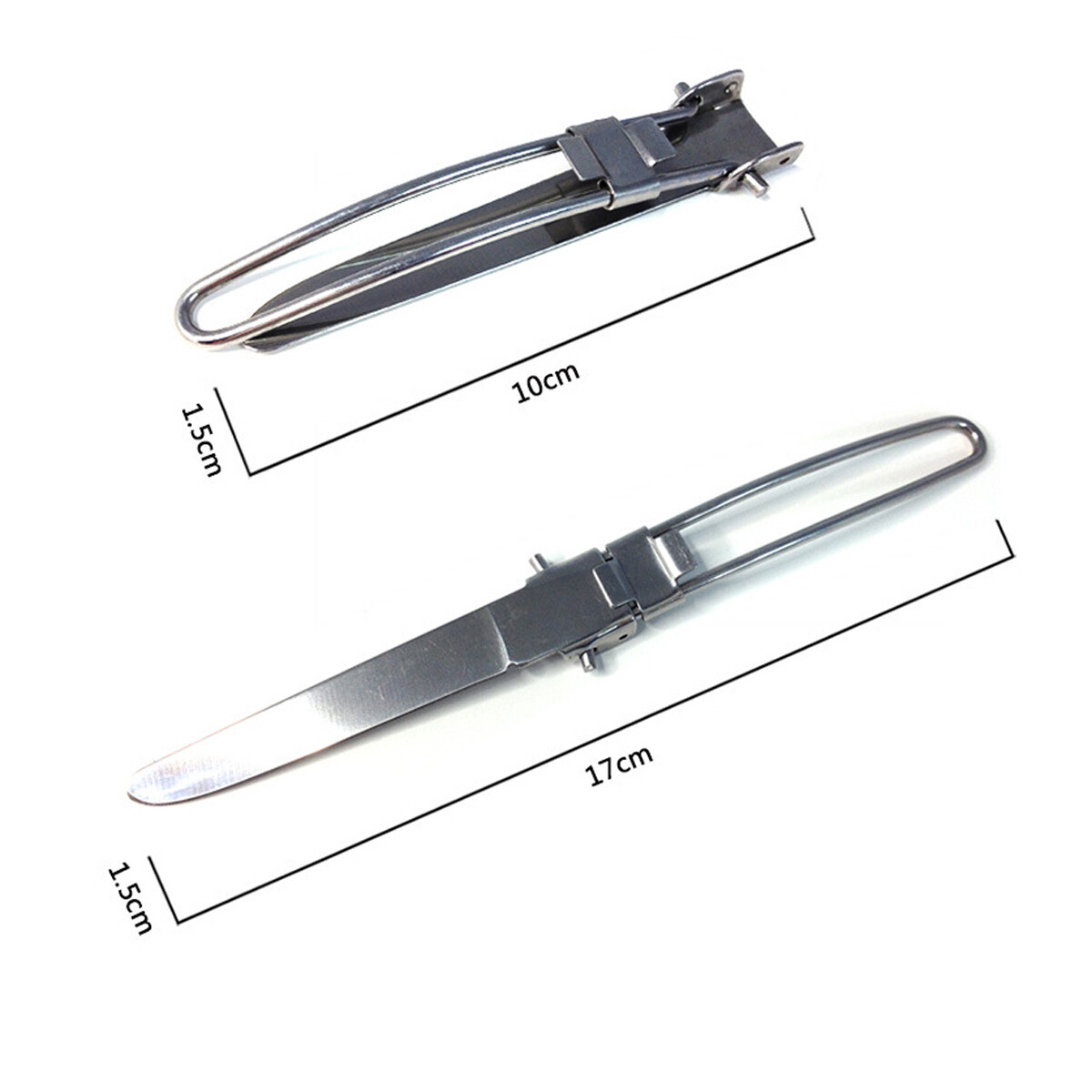 Stainless Steel 3Pcs Folding Camping Picnic Cutlery Utensil Set Spoon Fork Knife