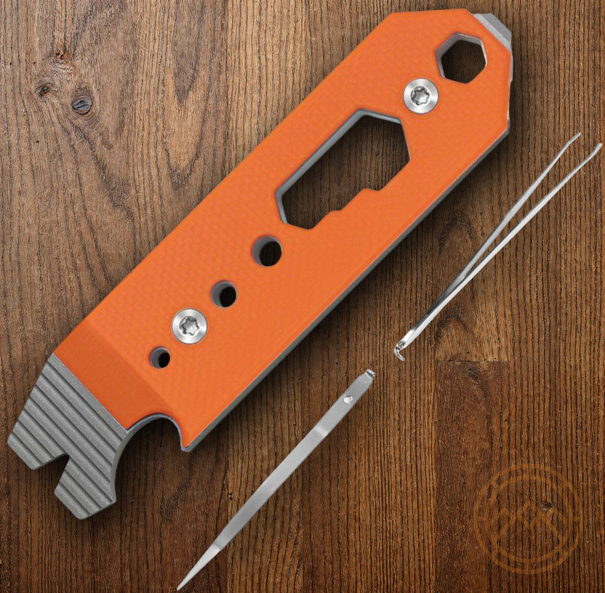 Kizer Cutlery Pac-Bar Rulers Toothpick Tweezers Prybar Bottle Opener Phillips