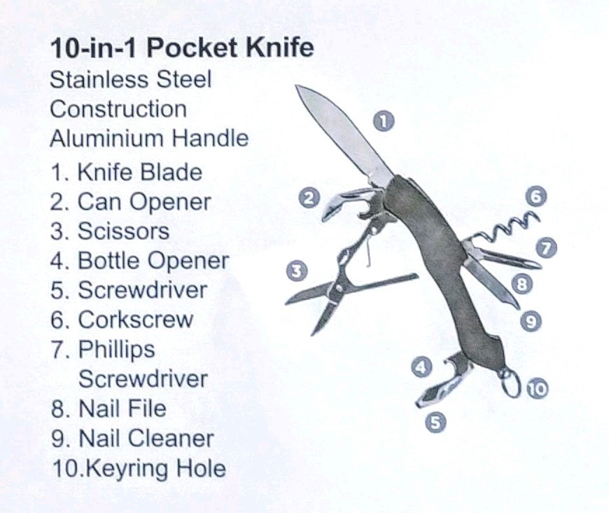 4pc Purple Multi-Tool Set Wallet Tool, LED Light, Micro Multi-Tool, Pocket Knife