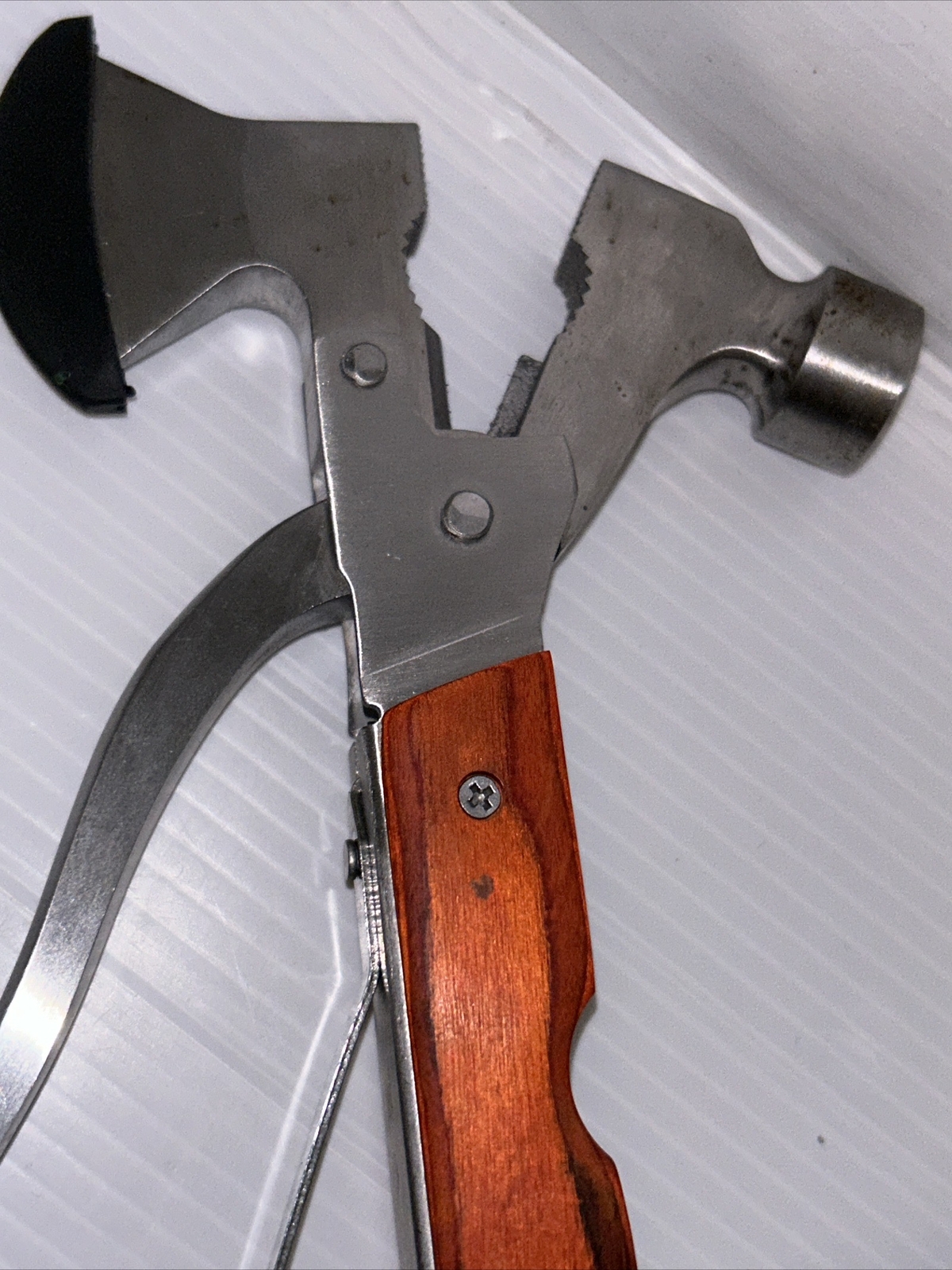 Tool Multi Hammer Axe Knife Wire Cutter Pliers Screwdriver Emergency Case